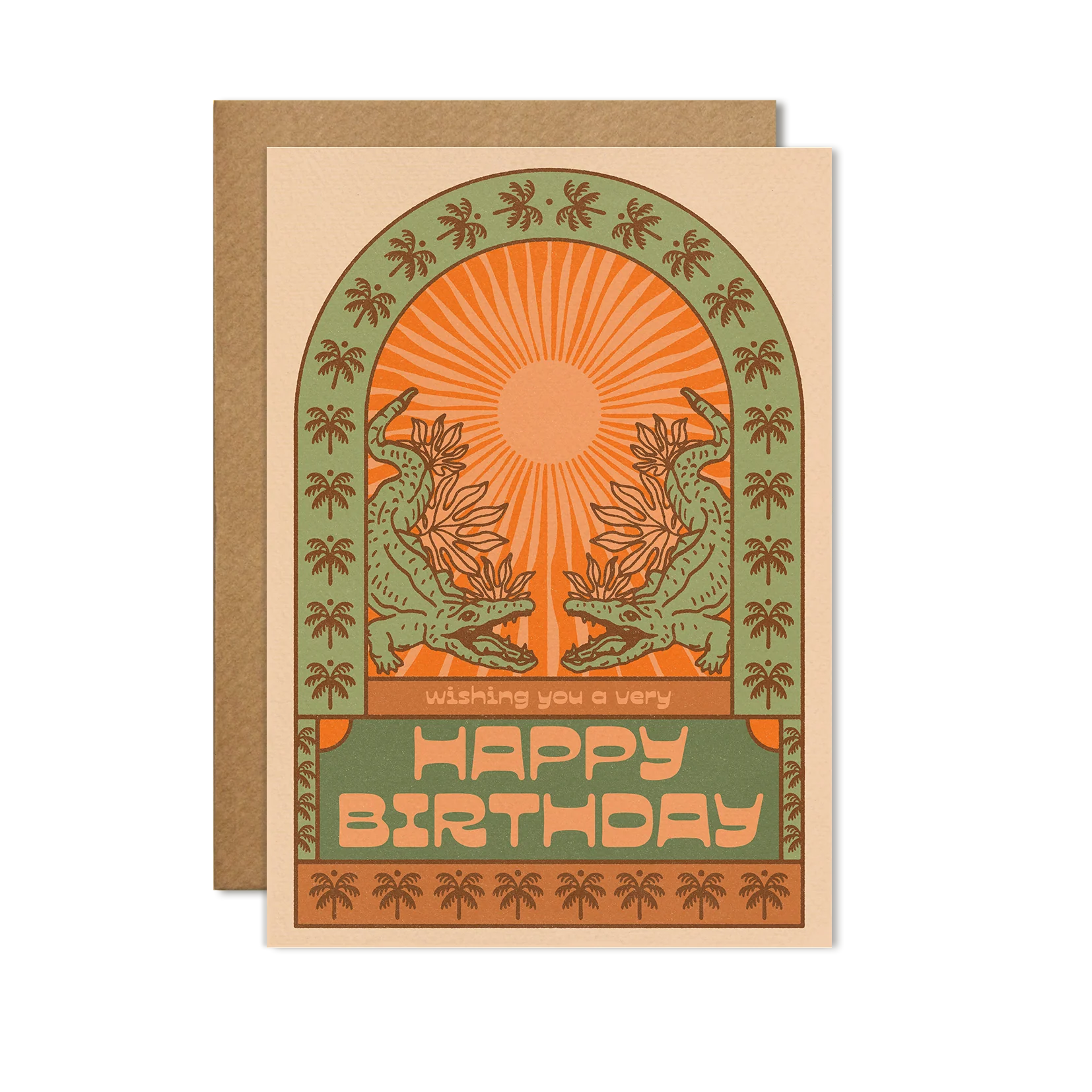 Happy Birthday Crocodile Card: Cello-free