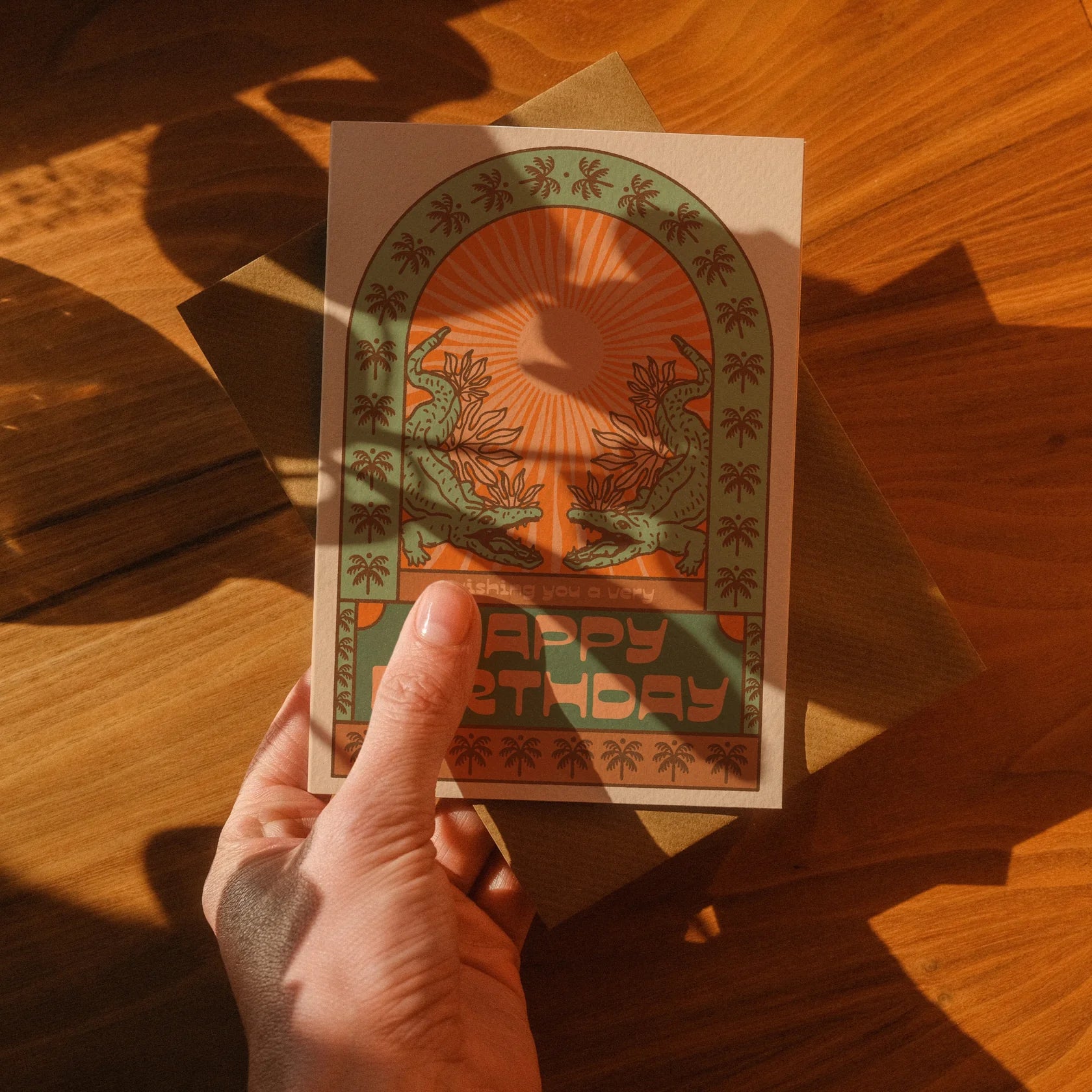 Happy Birthday Crocodile Card: Cello-free