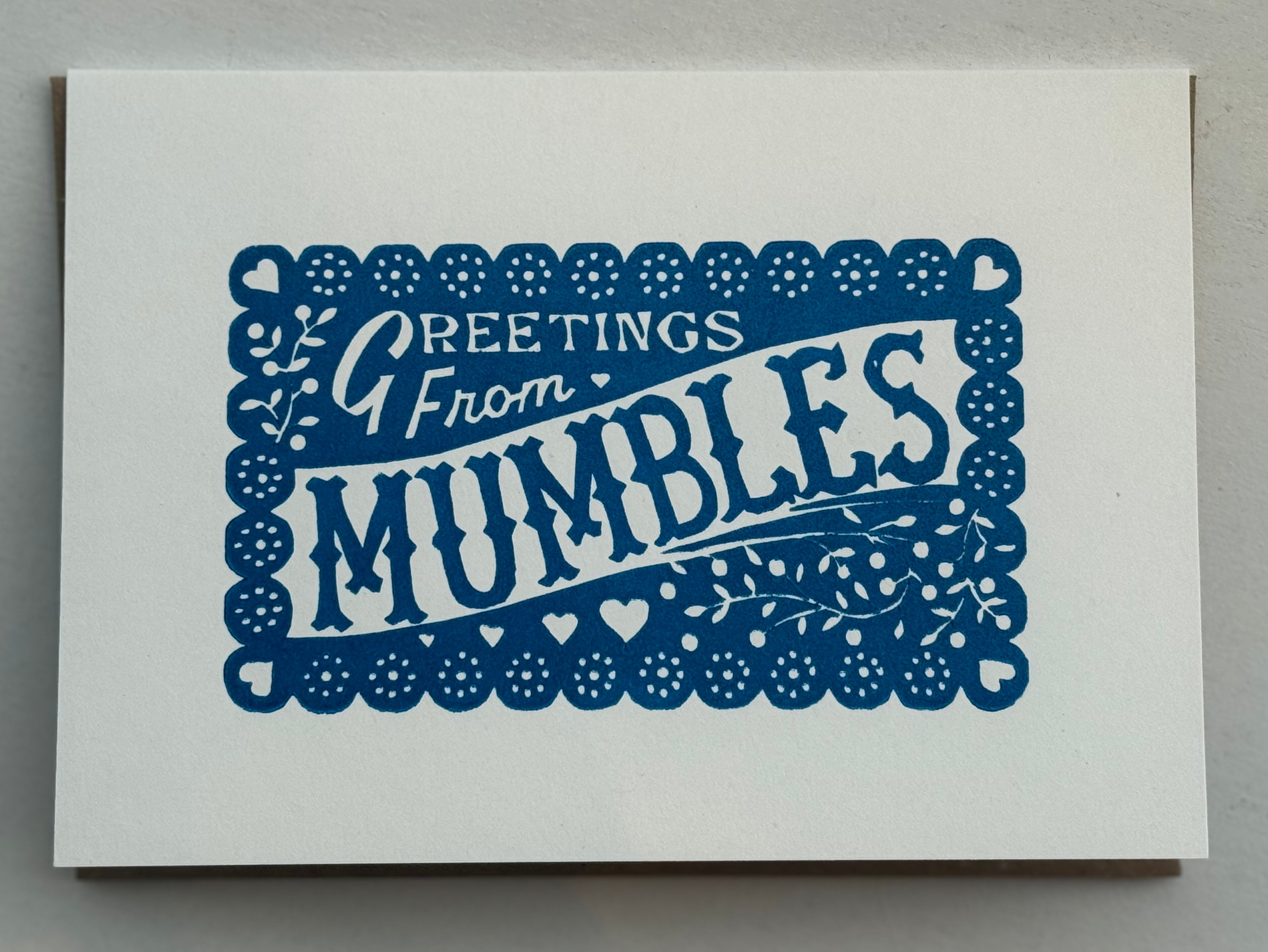 Greeting from Mumbles Greetings Card + Envelope
