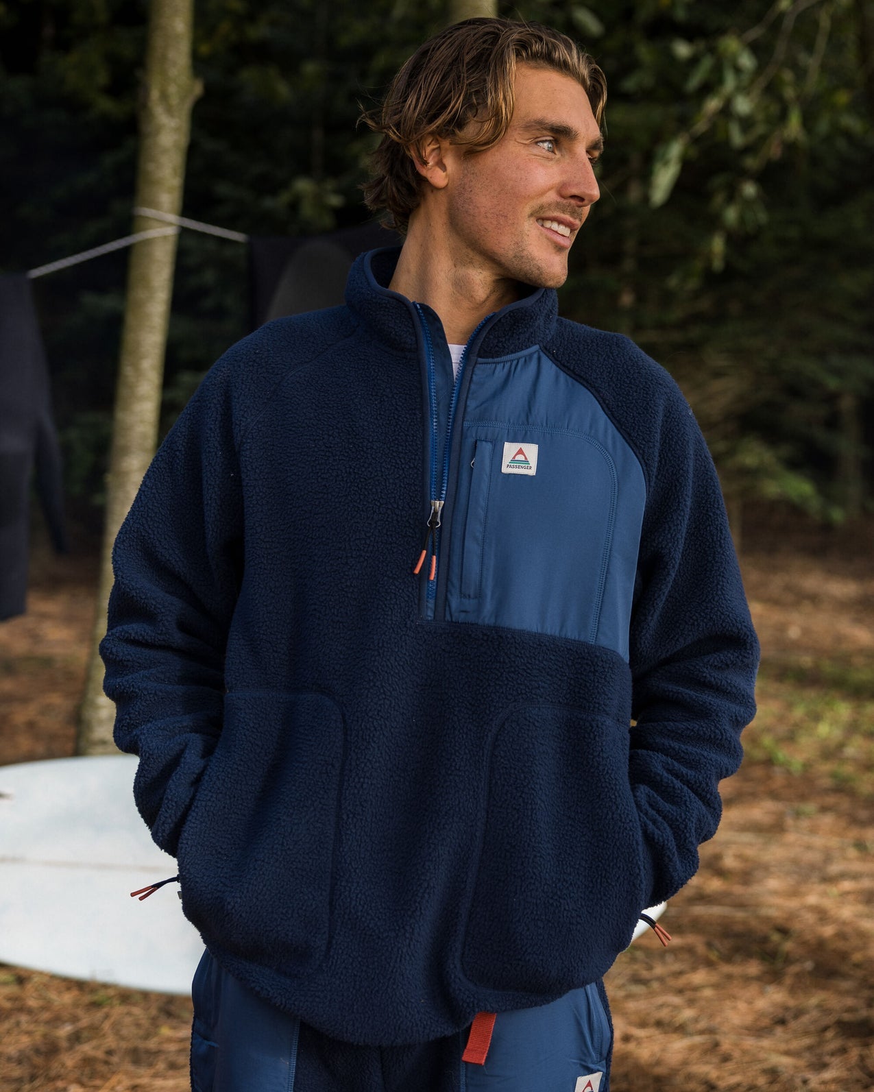Offgrid 1/2 Zip Recycled Sherpa Fleece - Rich Navy
