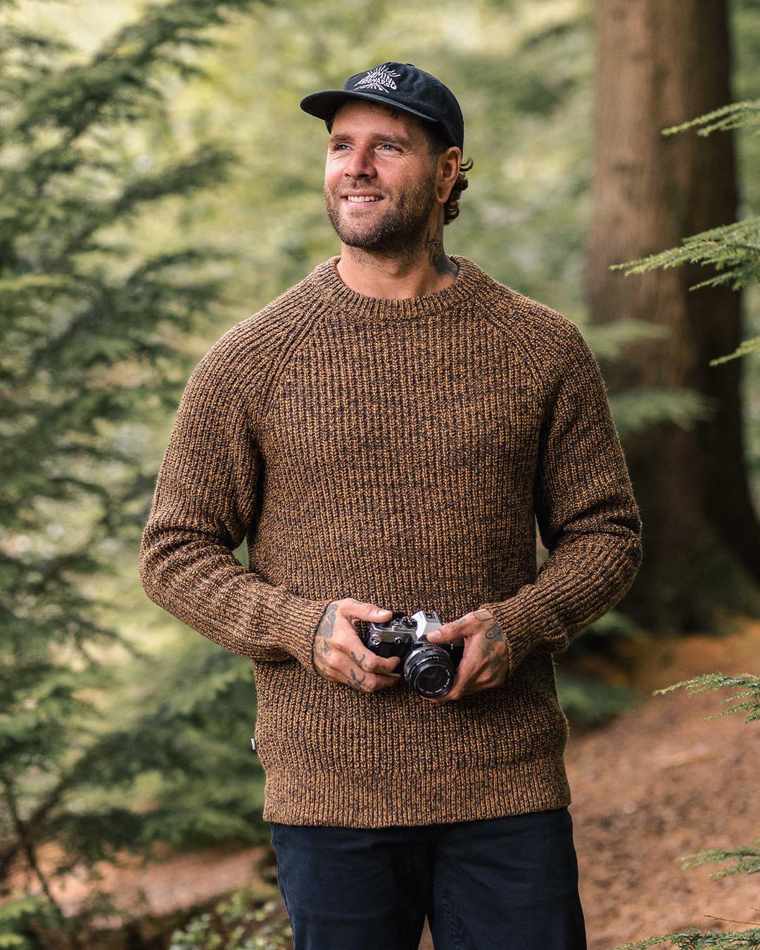 Fog Recycled Knitted Jumper - Dusty Ocre