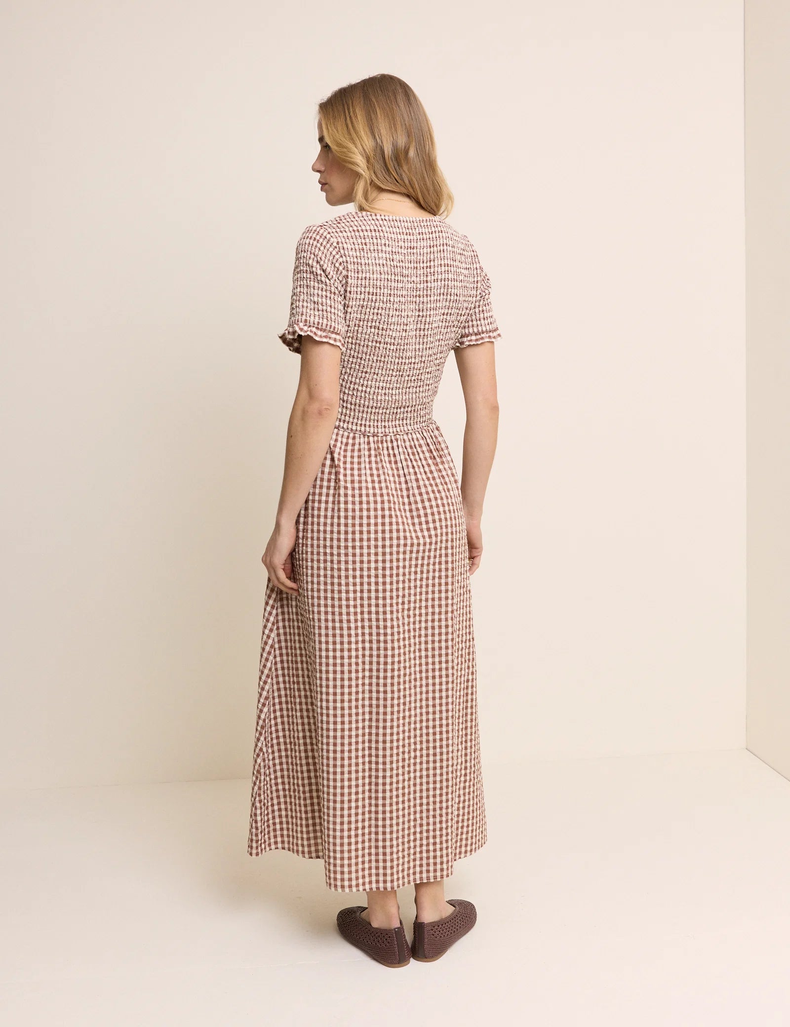 Eliza Midi Dress - Brown