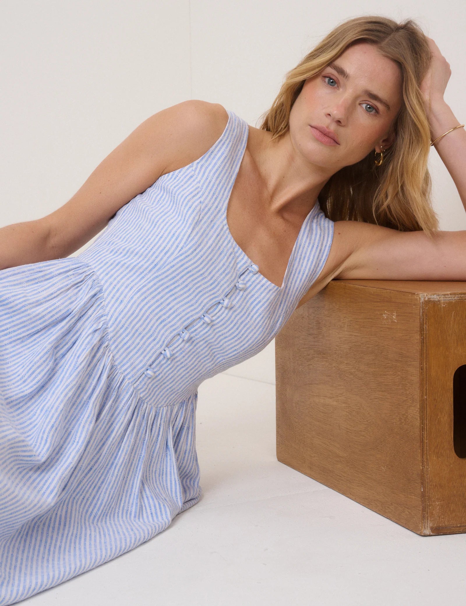 Cora Dress - Blue Stripe