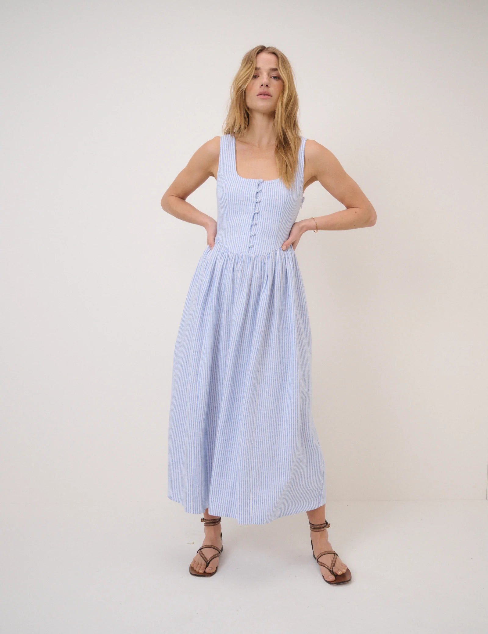 Cora Dress - Blue Stripe