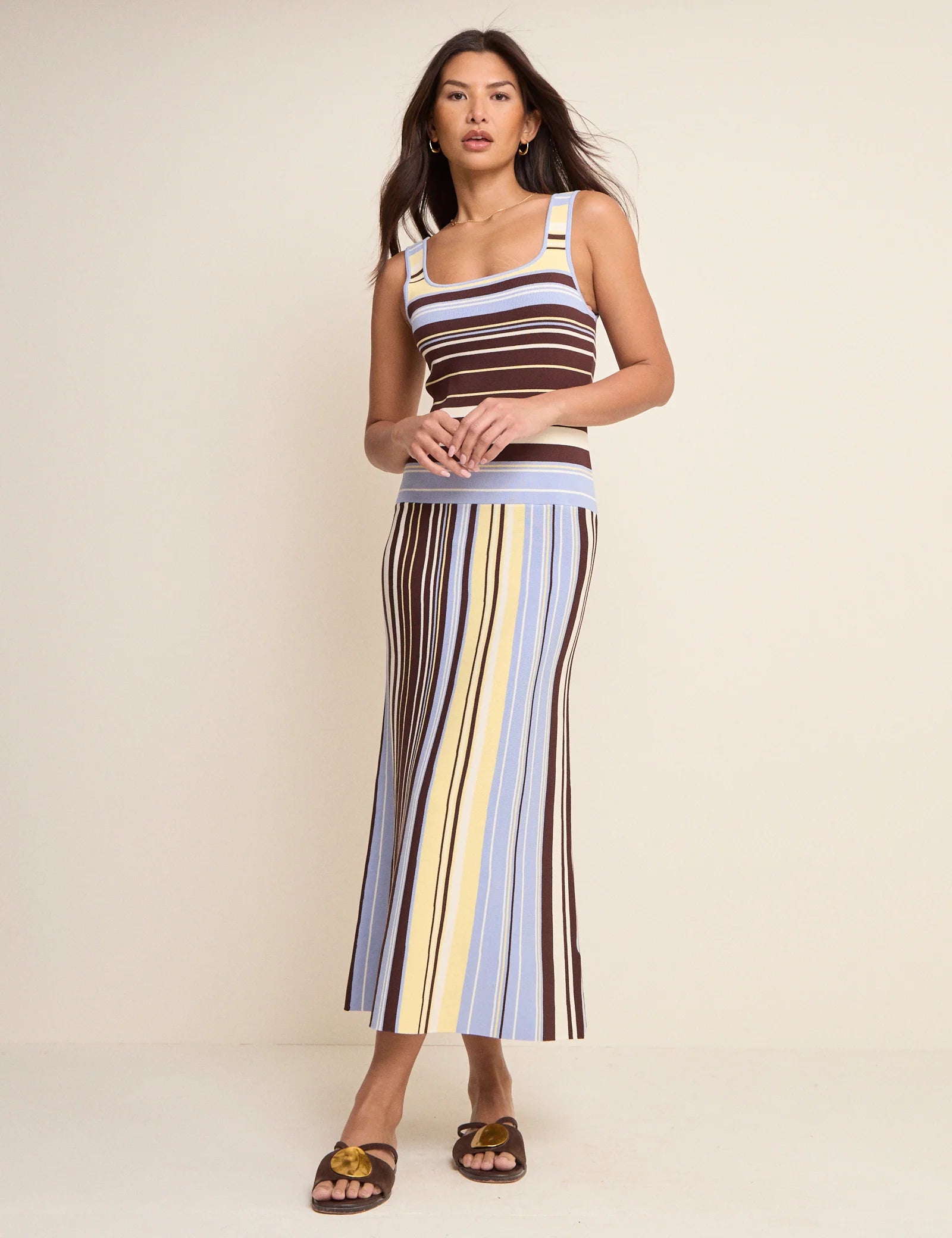 Multi Stripe Knit Dress - Multi