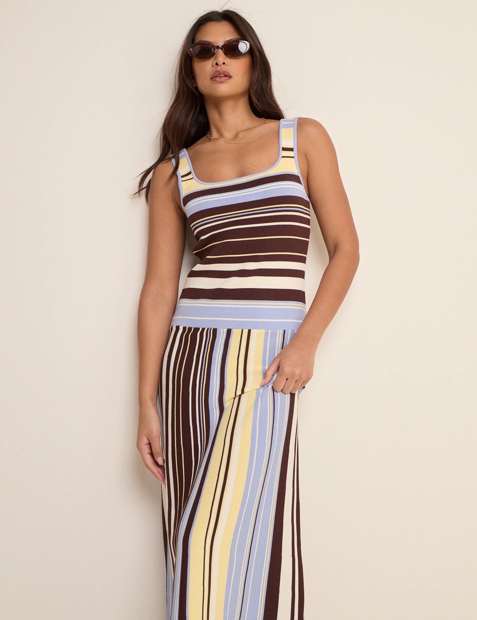 Multi Stripe Knit Dress - Multi