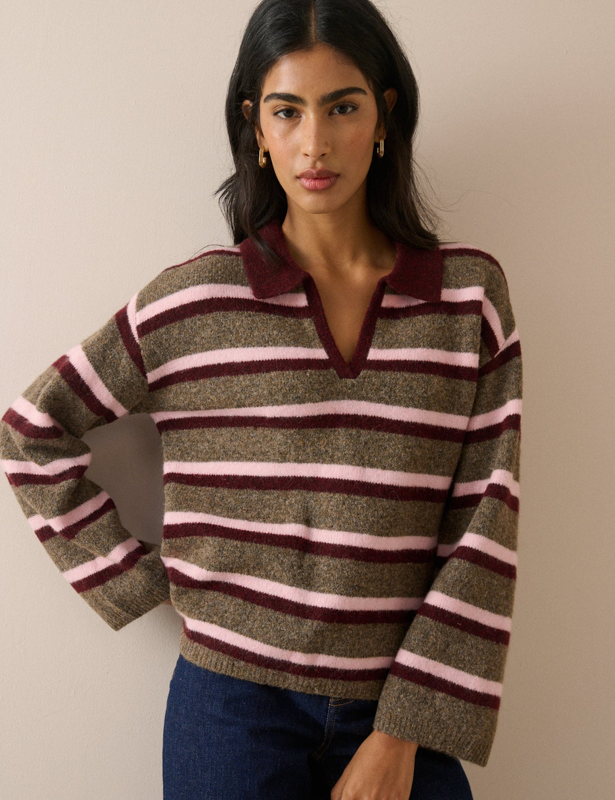 Open Collar Polo LS