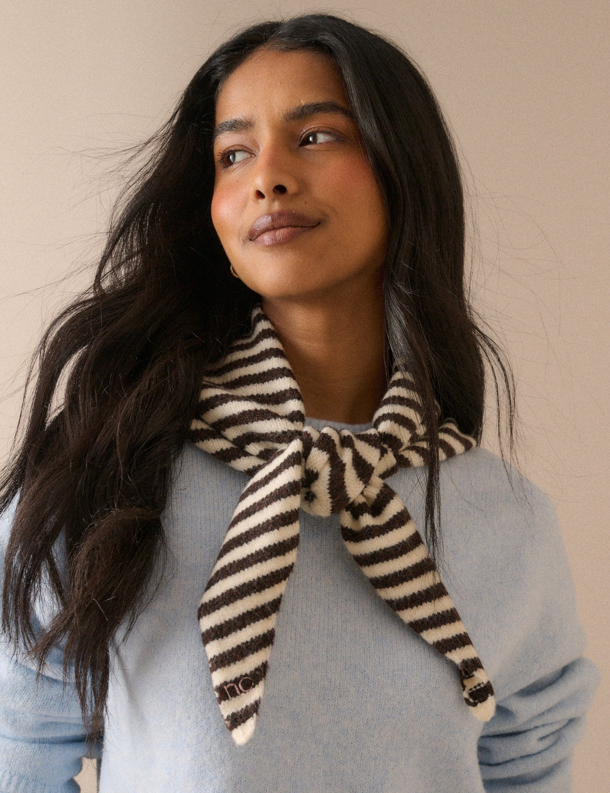 Stripe Small Triangle Scarf