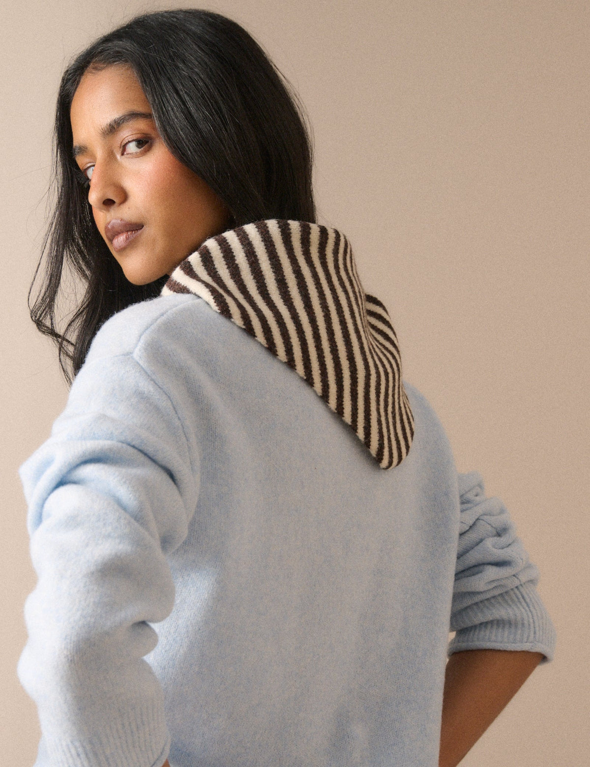 Stripe Small Triangle Scarf