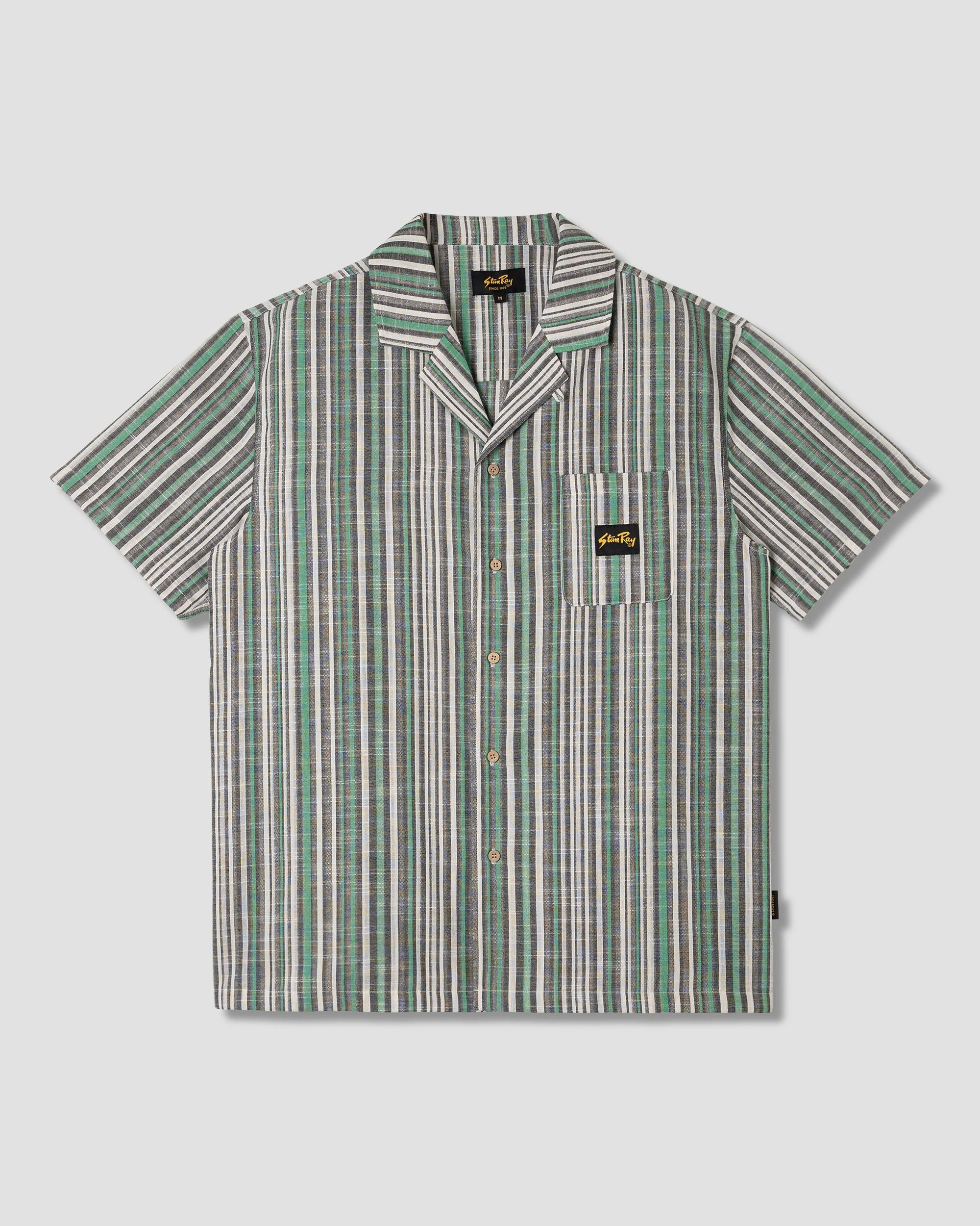 TOUR SHIRT - BLACK/GREEN STRIPE
