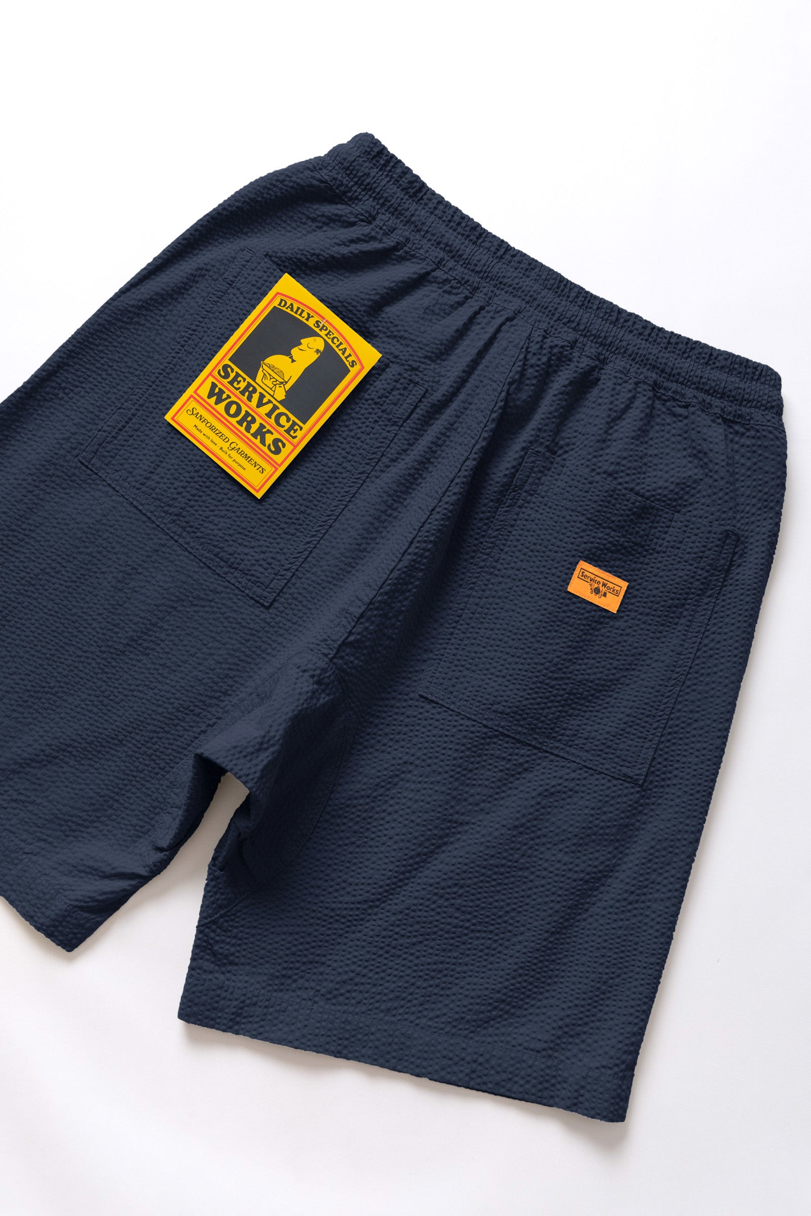 Seersucker Chef Shorts - Dark Navy
