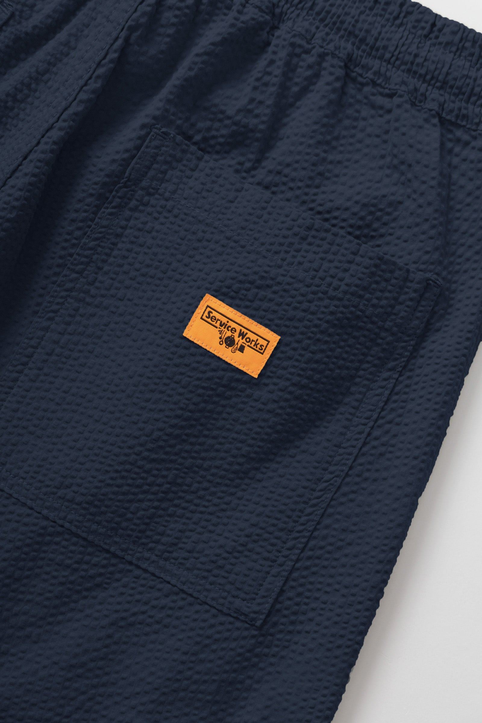 Seersucker Chef Shorts - Dark Navy