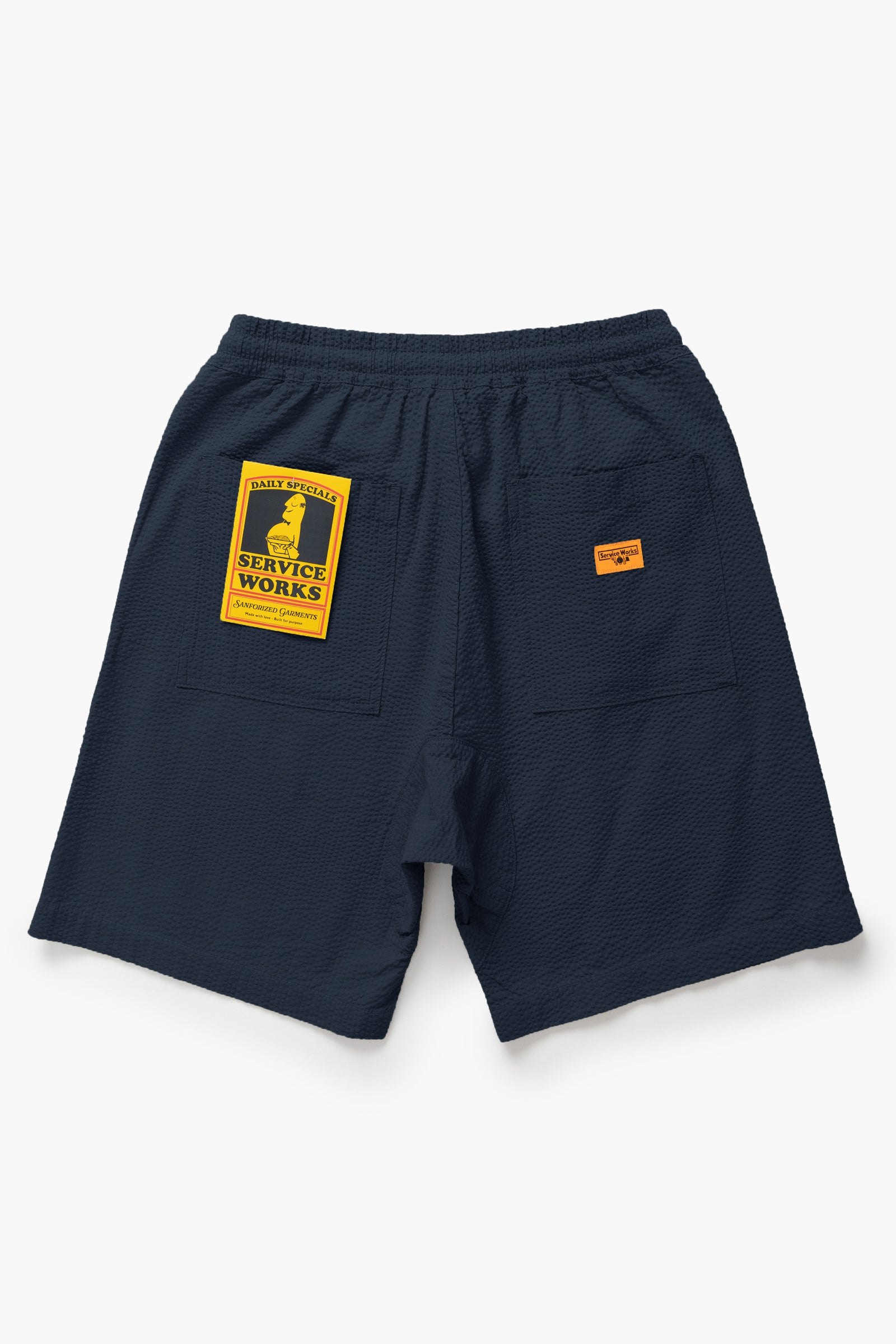 Seersucker Chef Shorts - Dark Navy