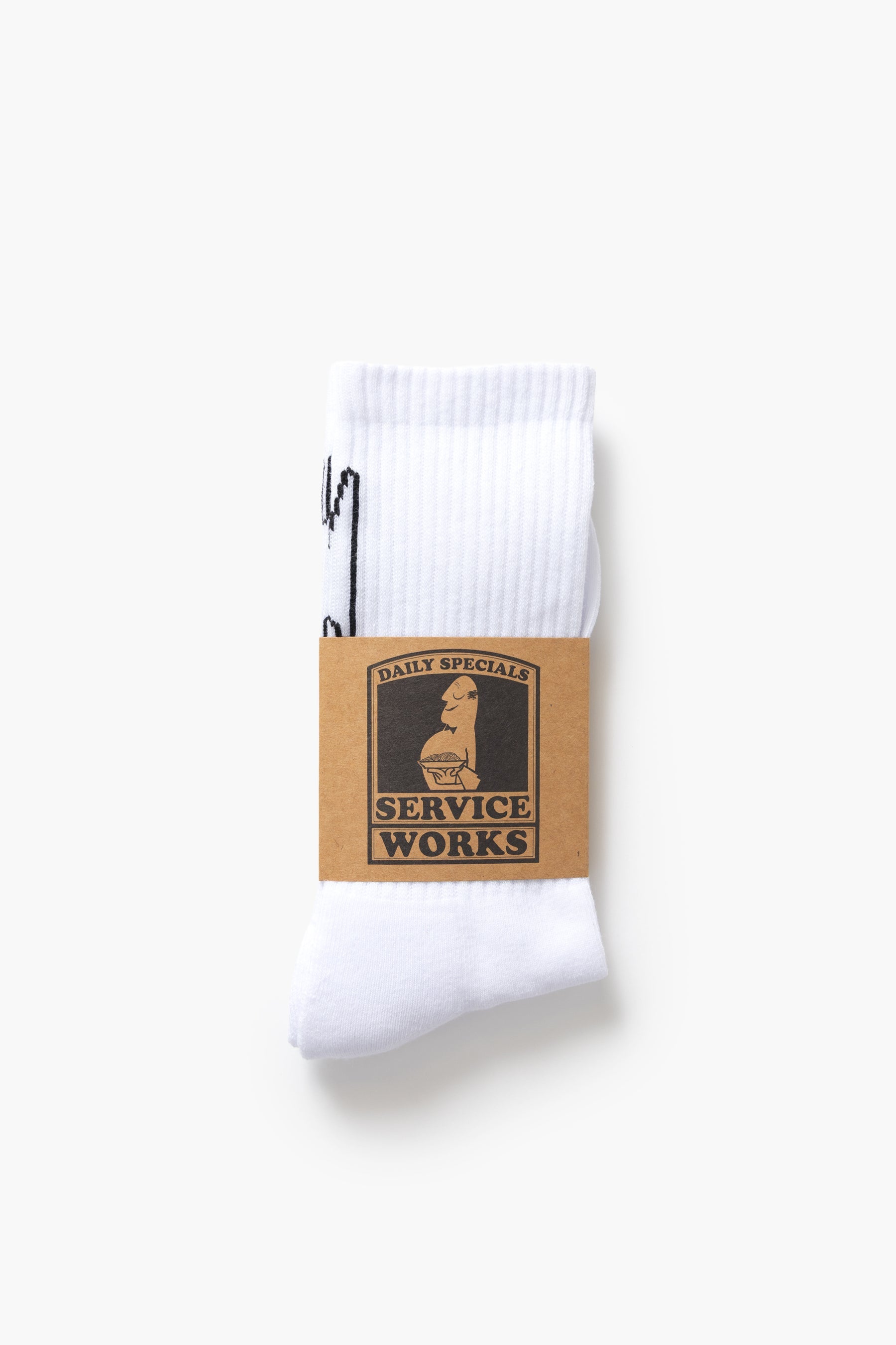 Knife & Fork Socks - White