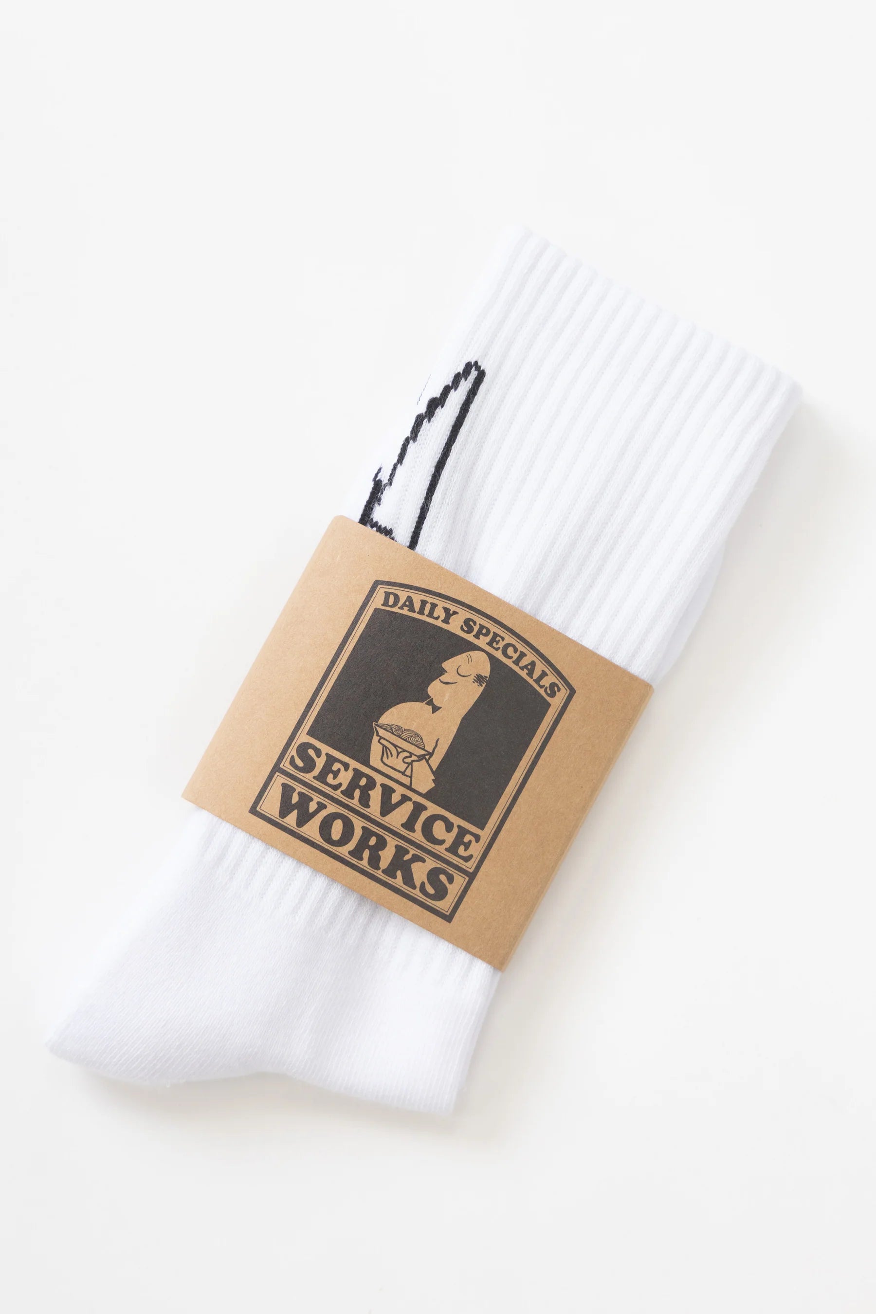 Knife & Fork Socks - White