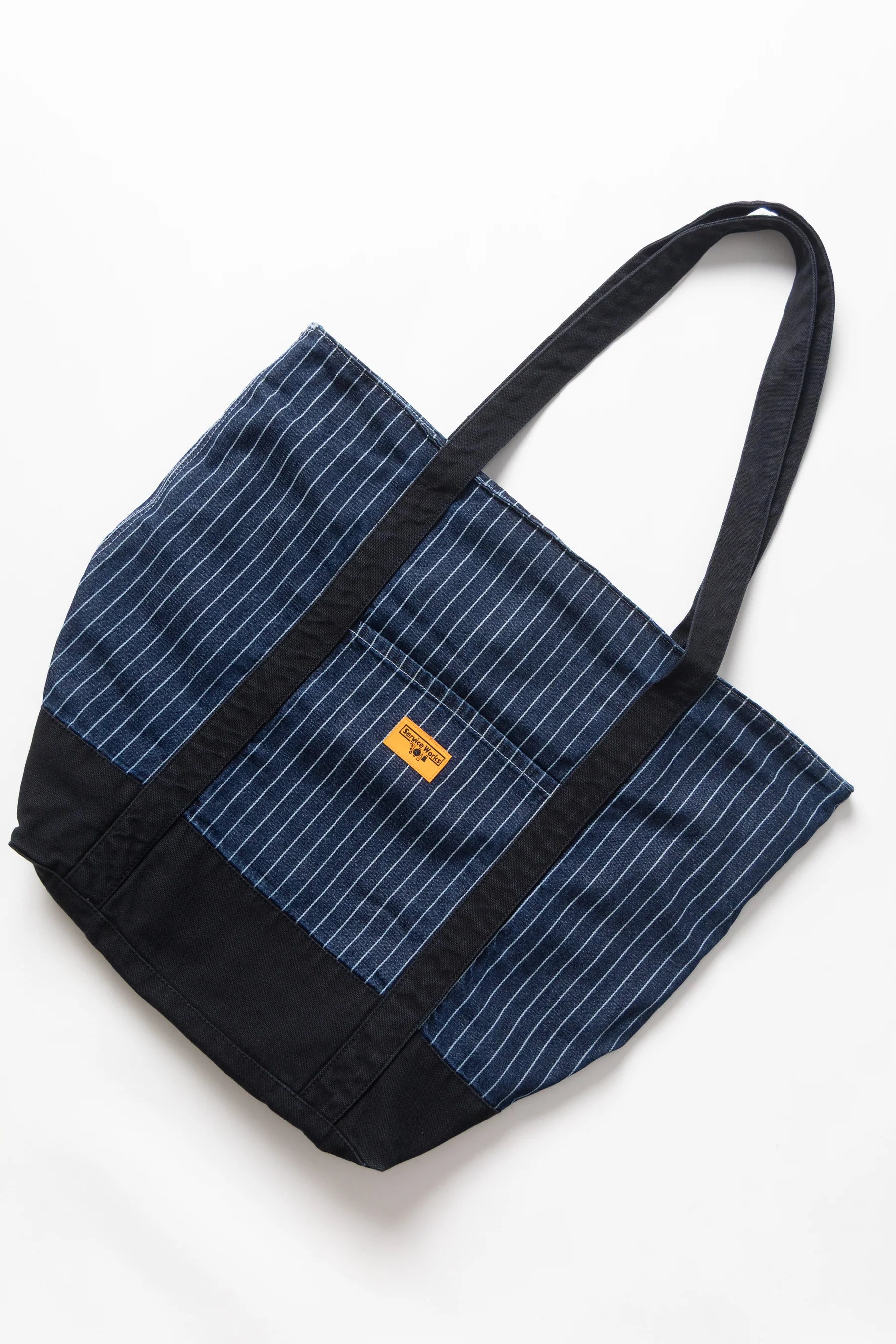 Pinstripe Denim Tote - Indigo