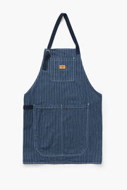 Pinstripe Denim Apron - Indigo