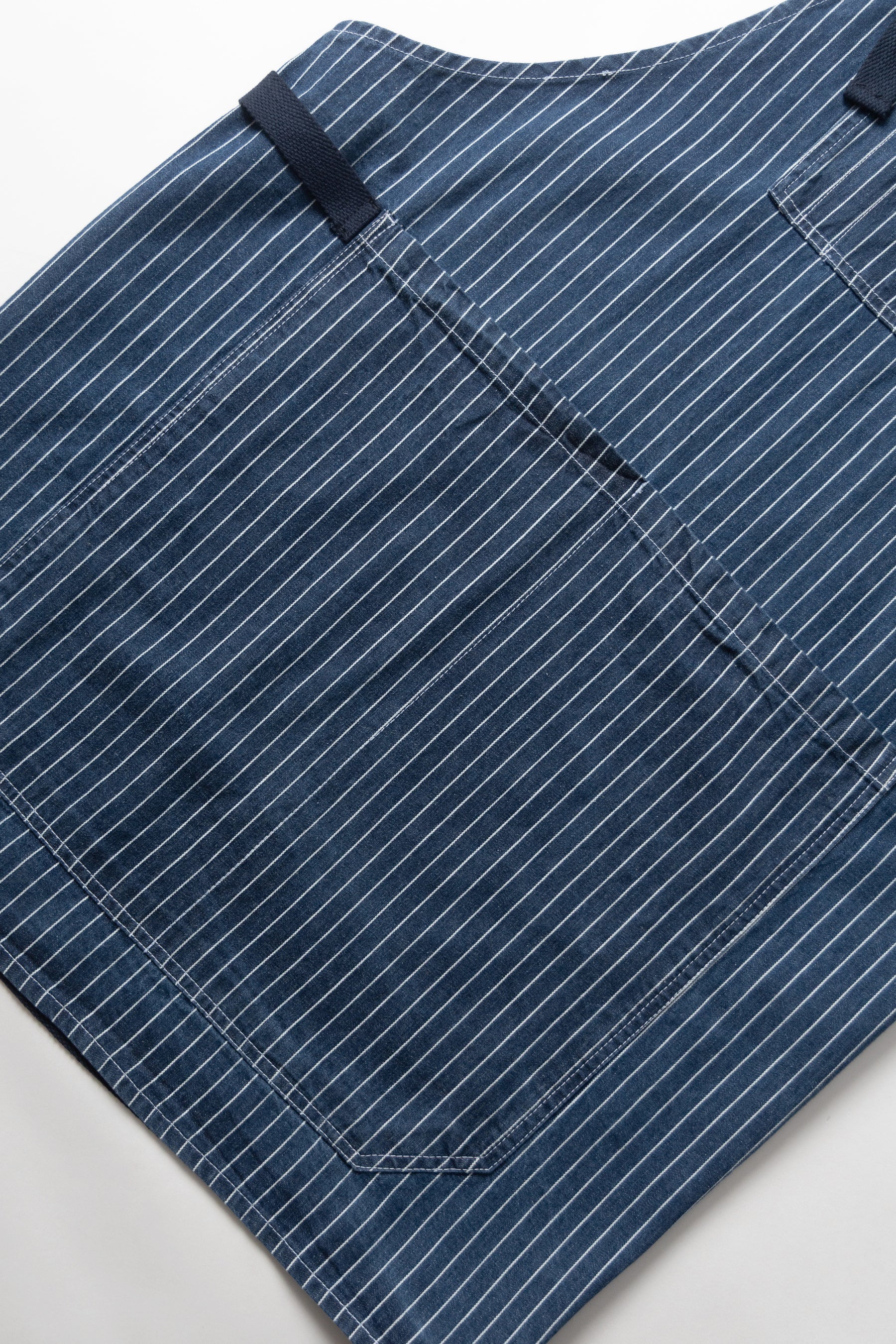 Pinstripe Denim Apron - Indigo