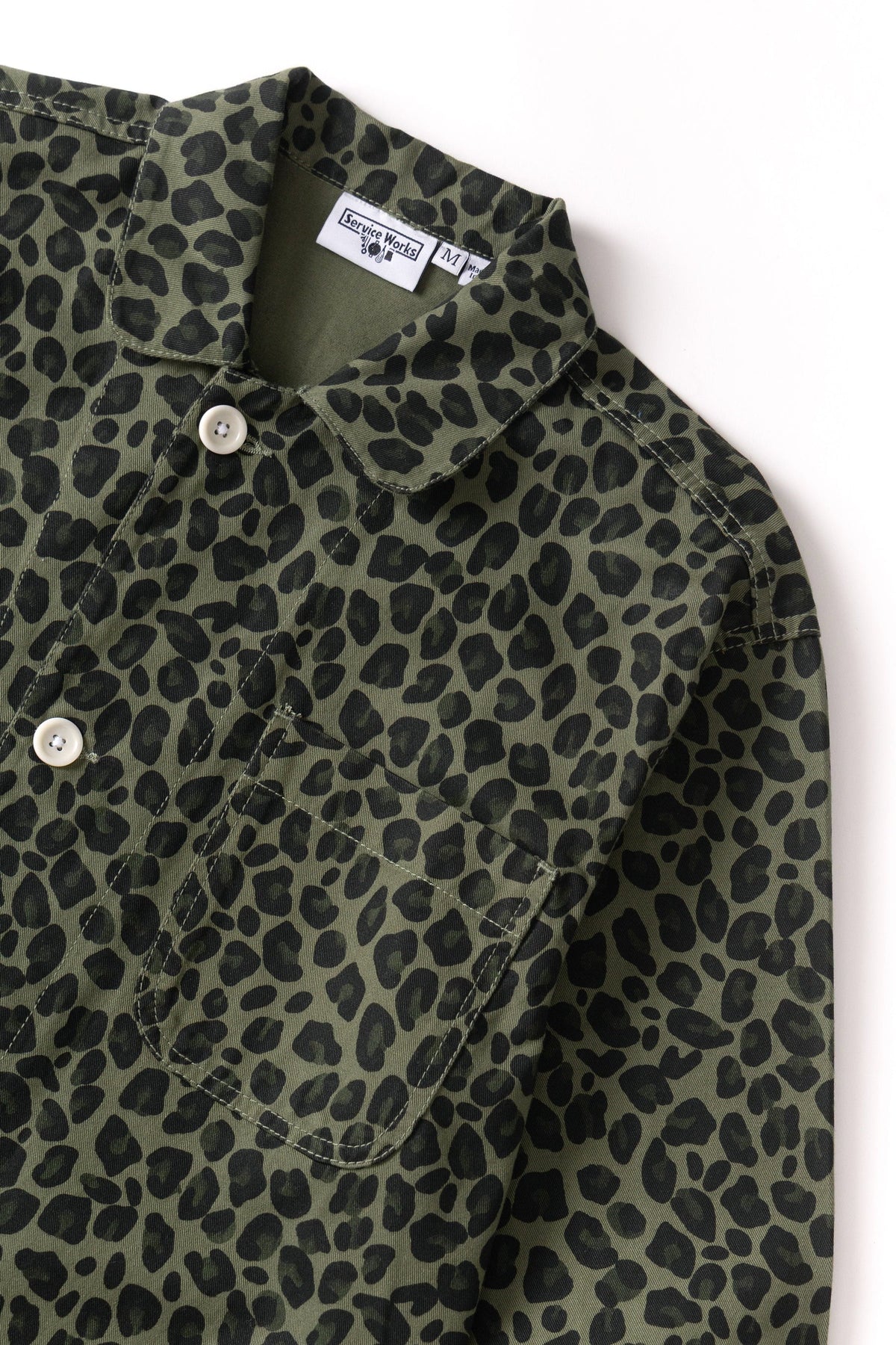 Patterned Easy Chef Shirt - Green Leopard