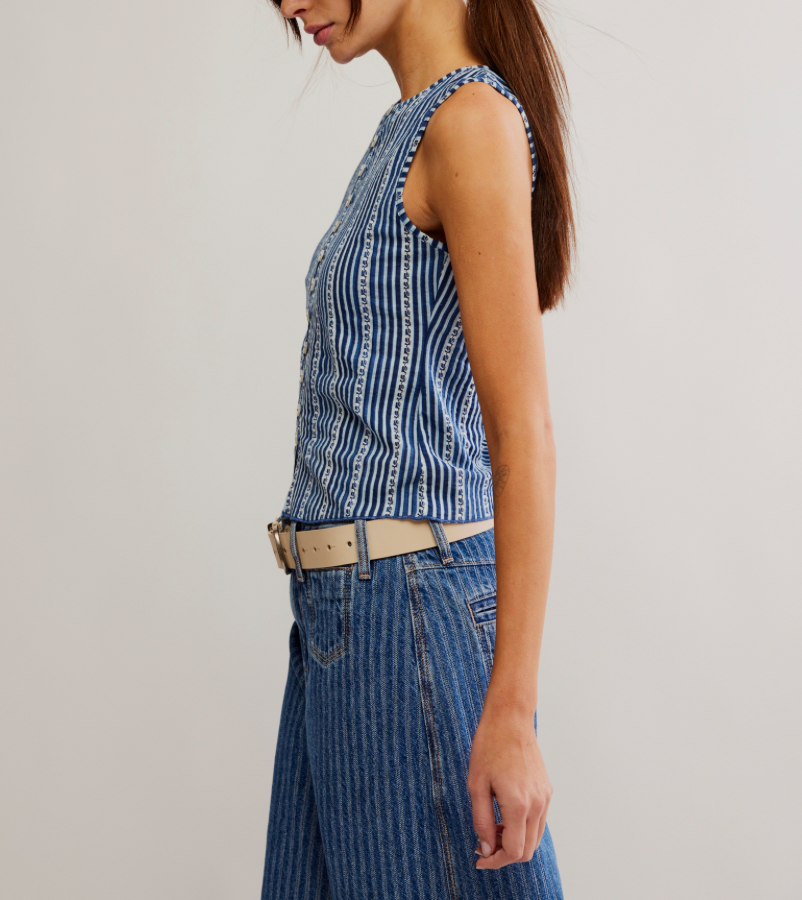 TILLY VEST - PRINTED / NAVY COMBO