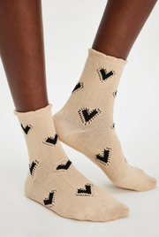 Cupids Bow Socks - Brown