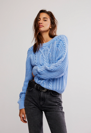 Frankie Cable Sweater - Blue
