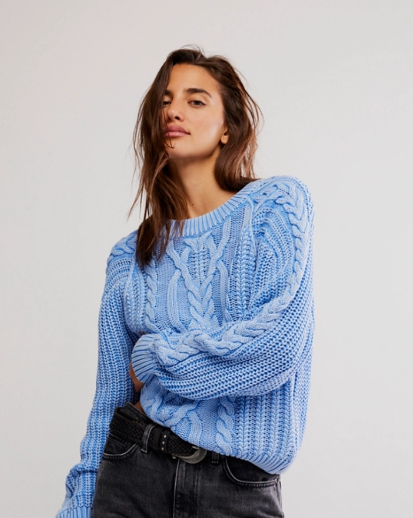 Frankie Cable Sweater - Blue