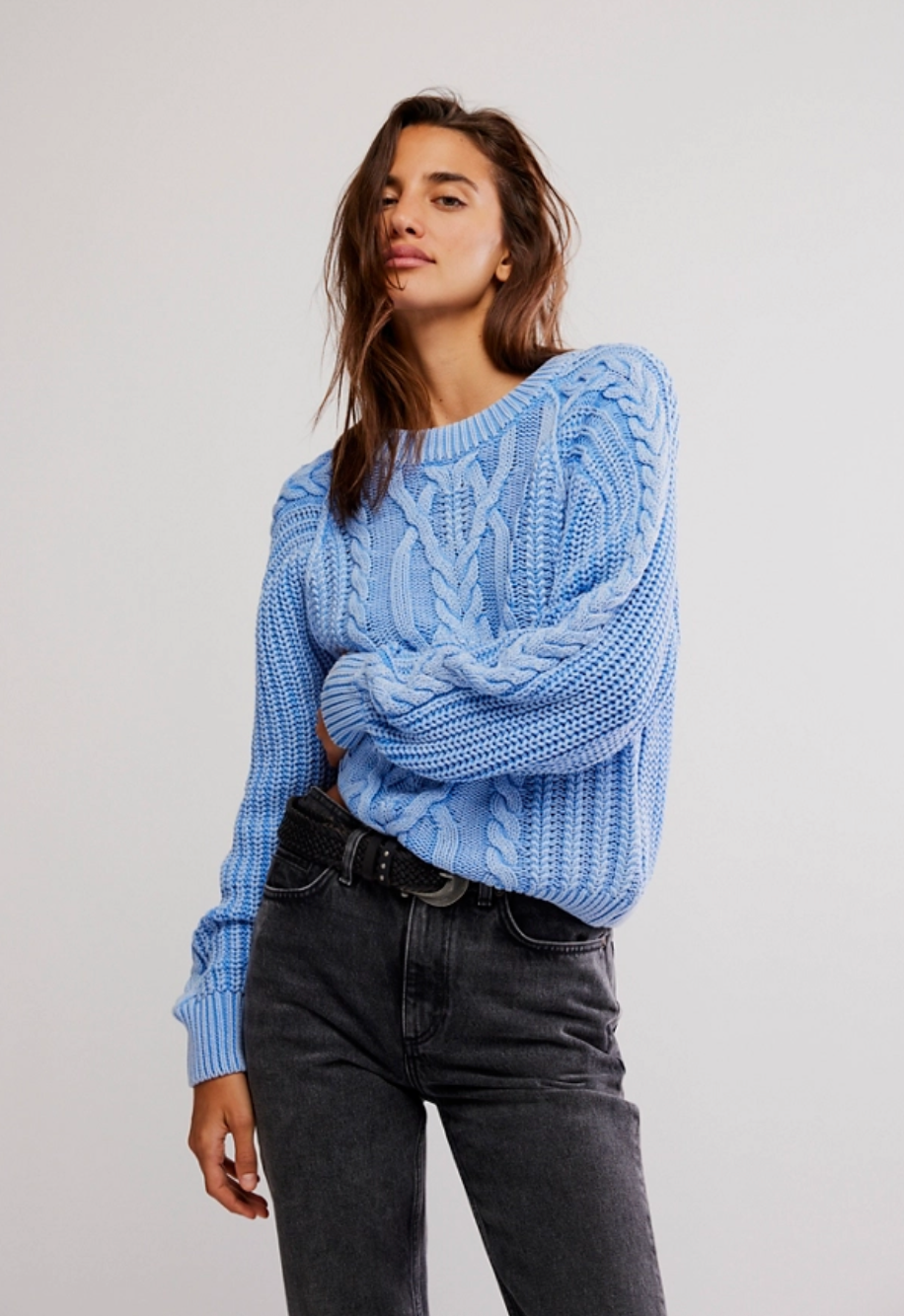 Frankie Cable Sweater - Blue