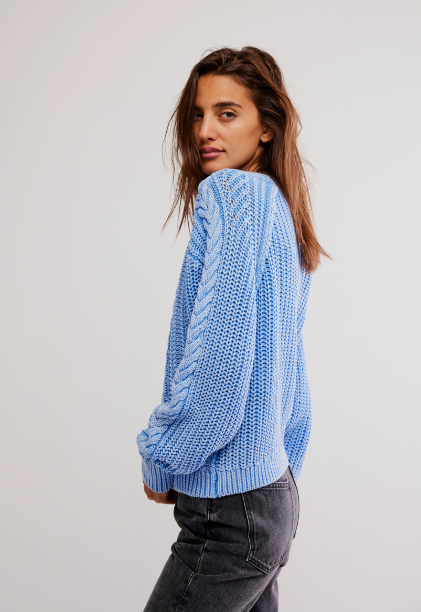 Frankie Cable Sweater - Blue