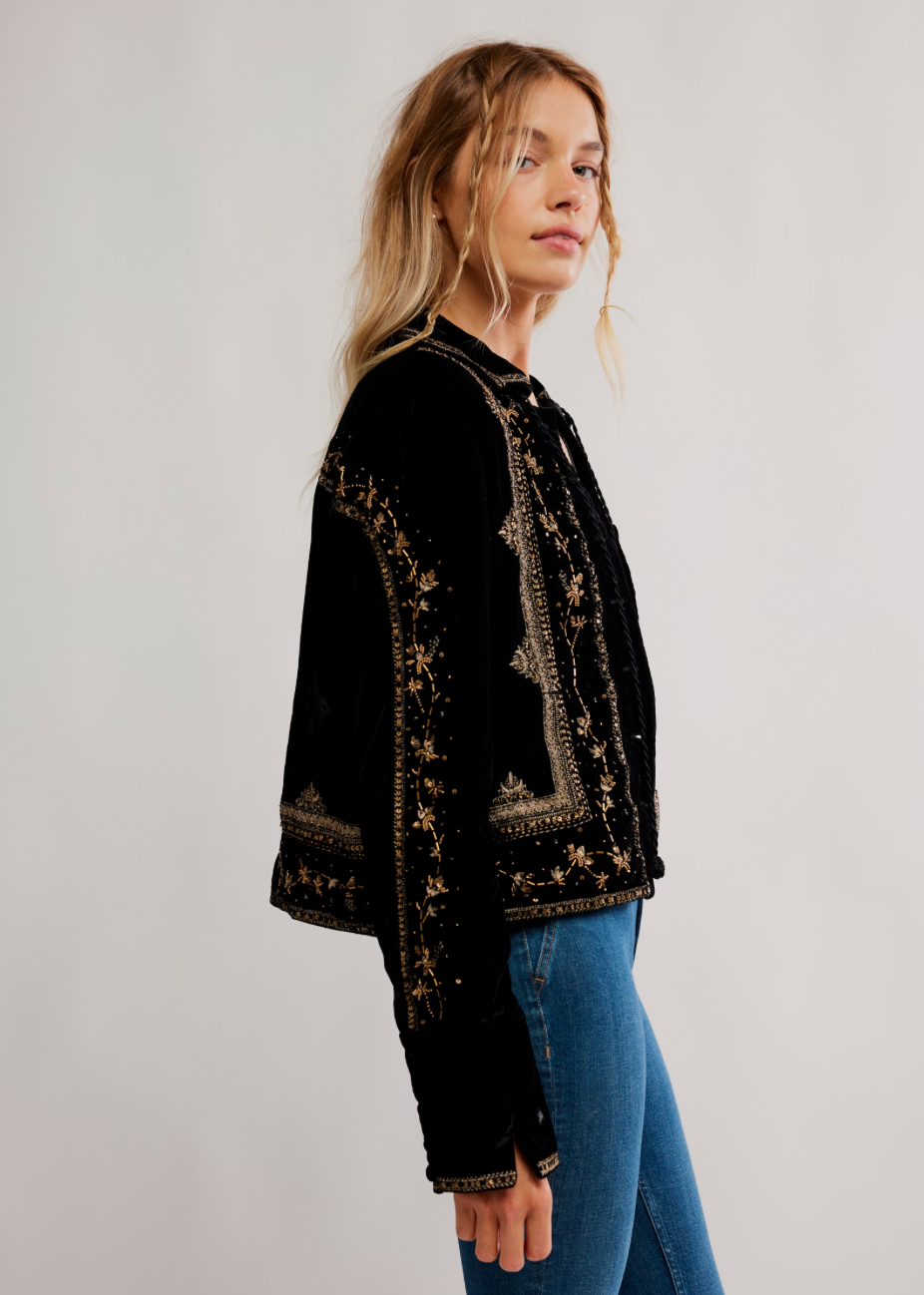 Maxxie Embellished Velvet Jacket