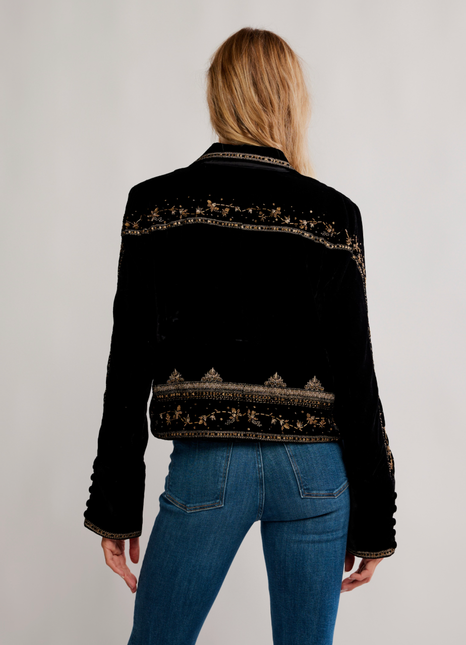 Maxxie Embellished Velvet Jacket