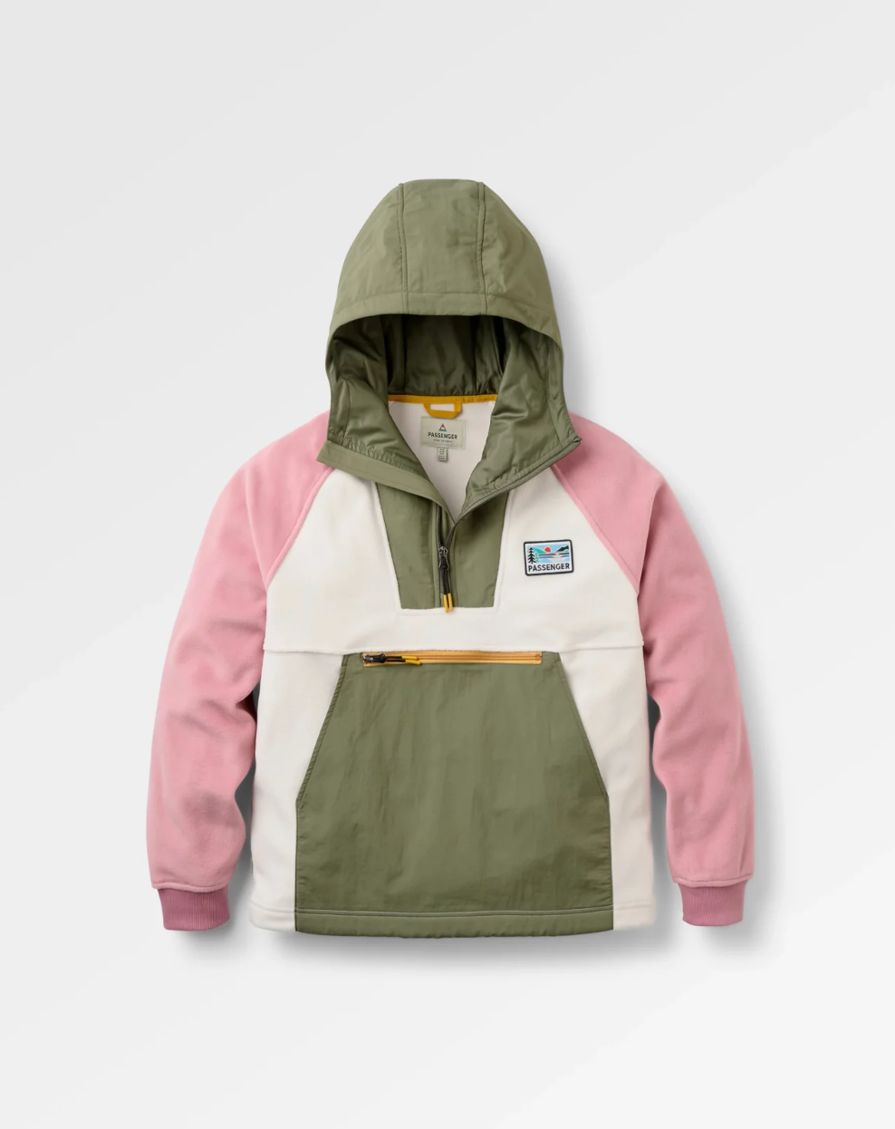 Alexander 3.0 Recycled Hooded Polar Fleece - Dusty Olive / White