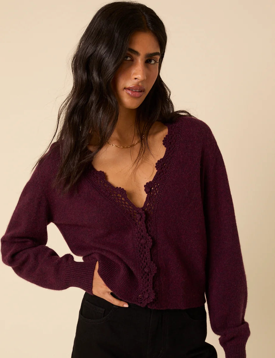 Crochet V Neck Cardigan