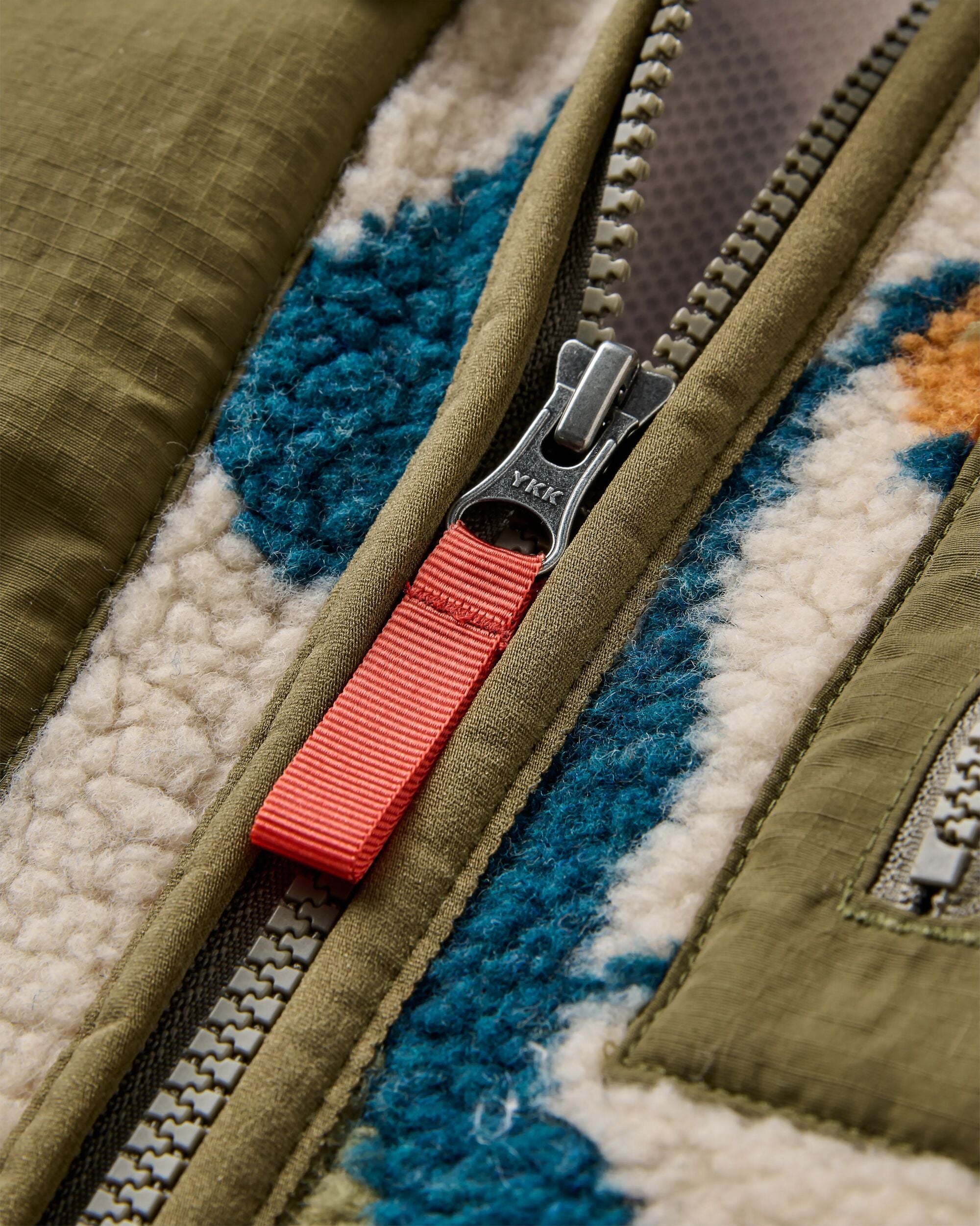 Valiant Deep Pile Fleece - Abstract Trails Pebble Grey