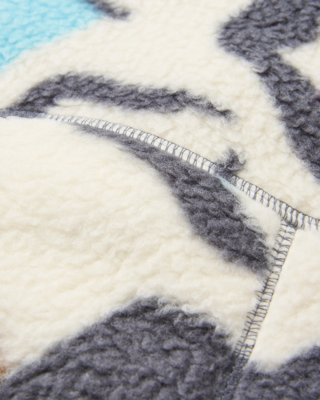 Fairbanks Full Zip Recycled Sherpa Gilet - Abstract Trails Off White