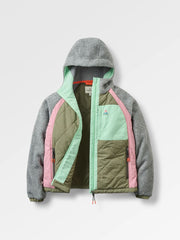 Lara Quilted Jacket Grey Marl/Dusty Olive