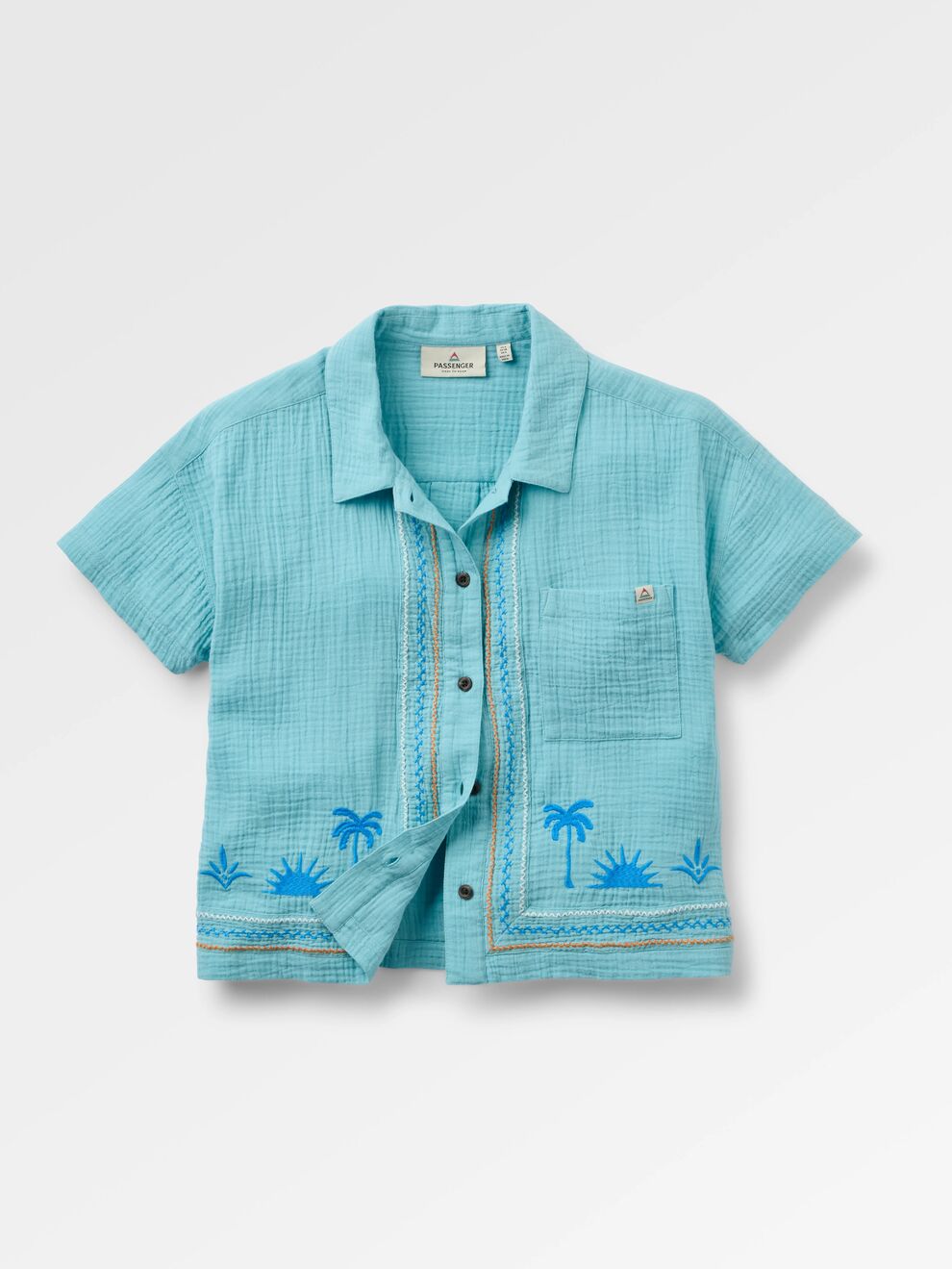 Waveney Short Sleeve Shirt Retro Blue