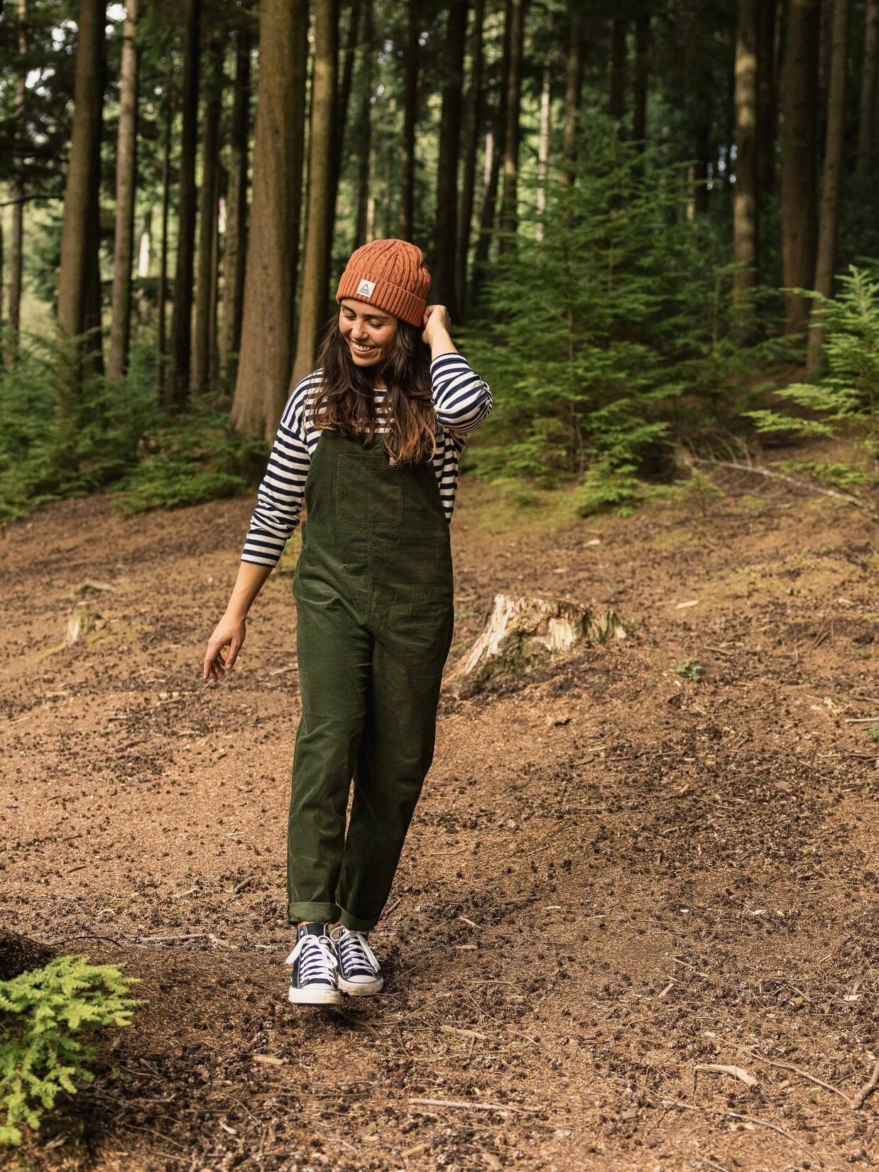 Meadows Organic Cotton Corduroy Dungarees Fir Tree