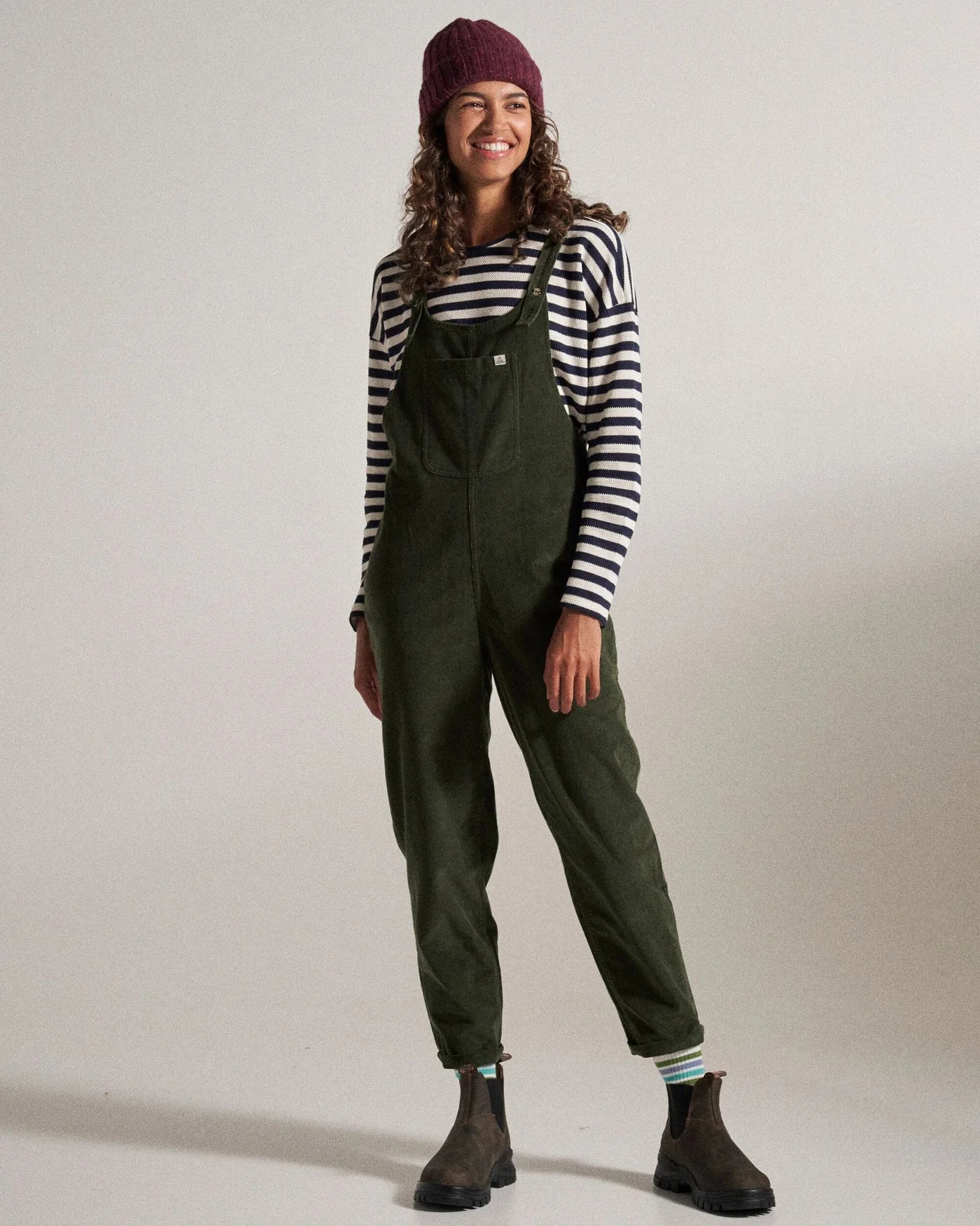 Meadows Organic Cotton Corduroy Dungarees Fir Tree