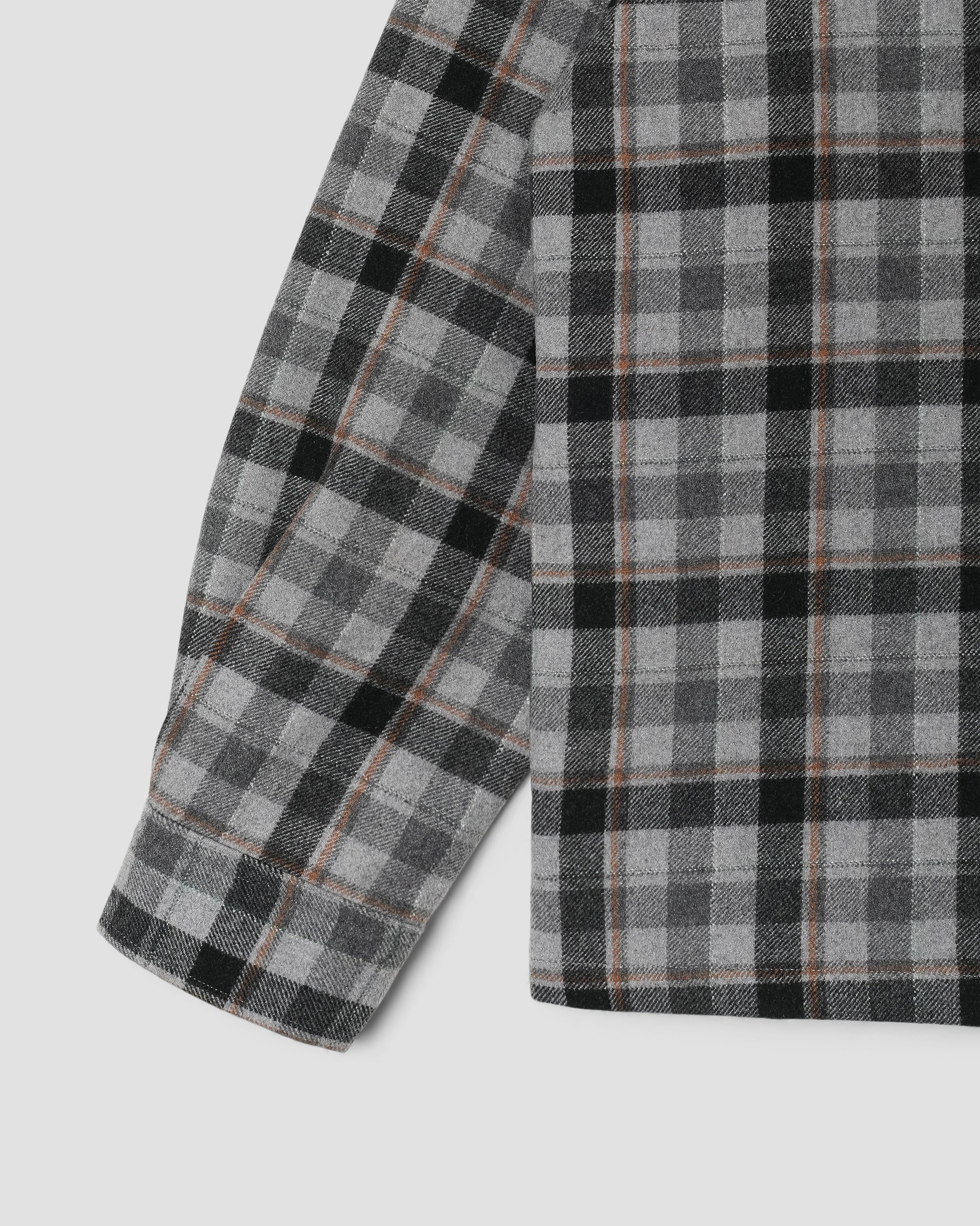 ZIP SHIRT - CHARCOAL PLAID