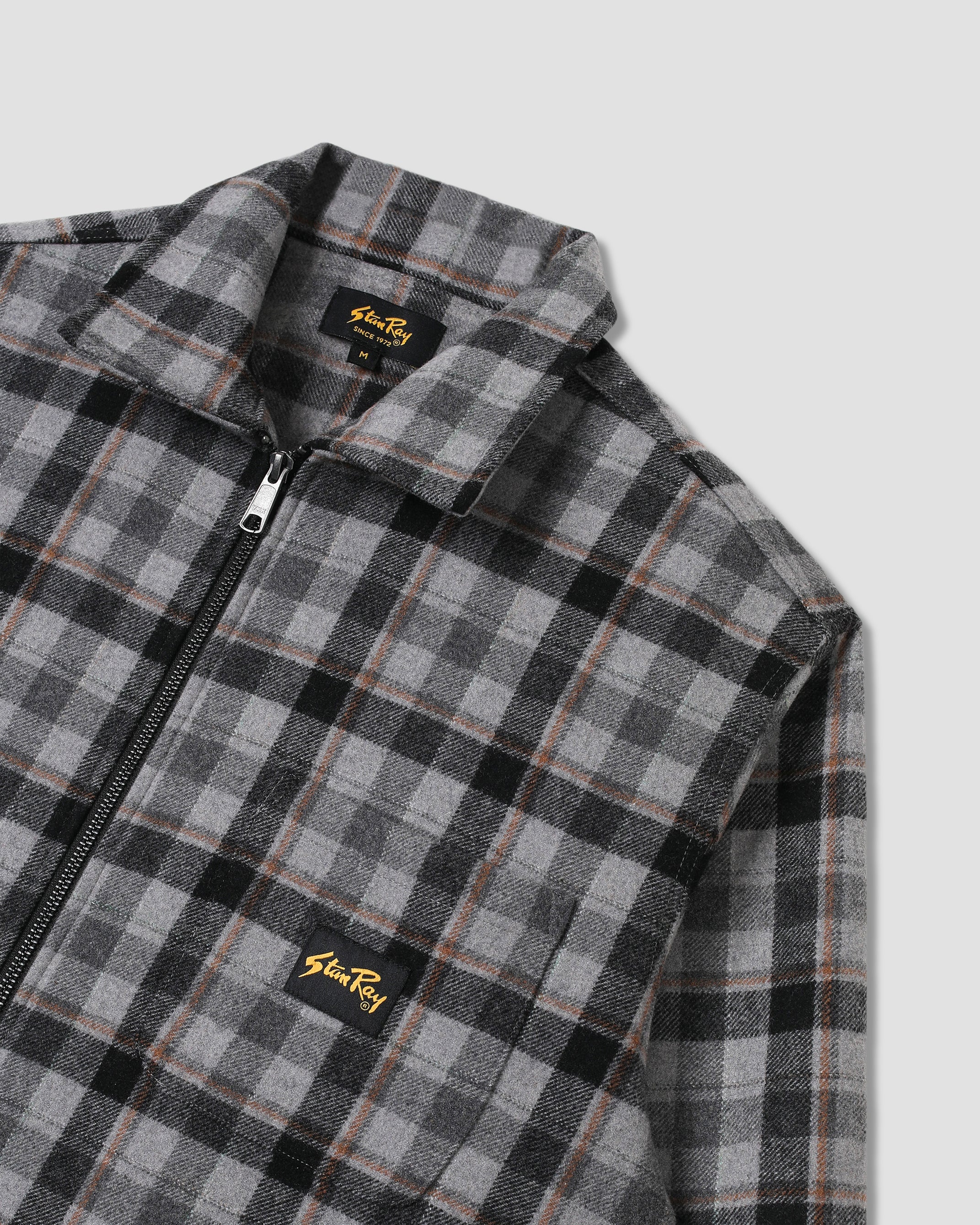 ZIP SHIRT - CHARCOAL PLAID