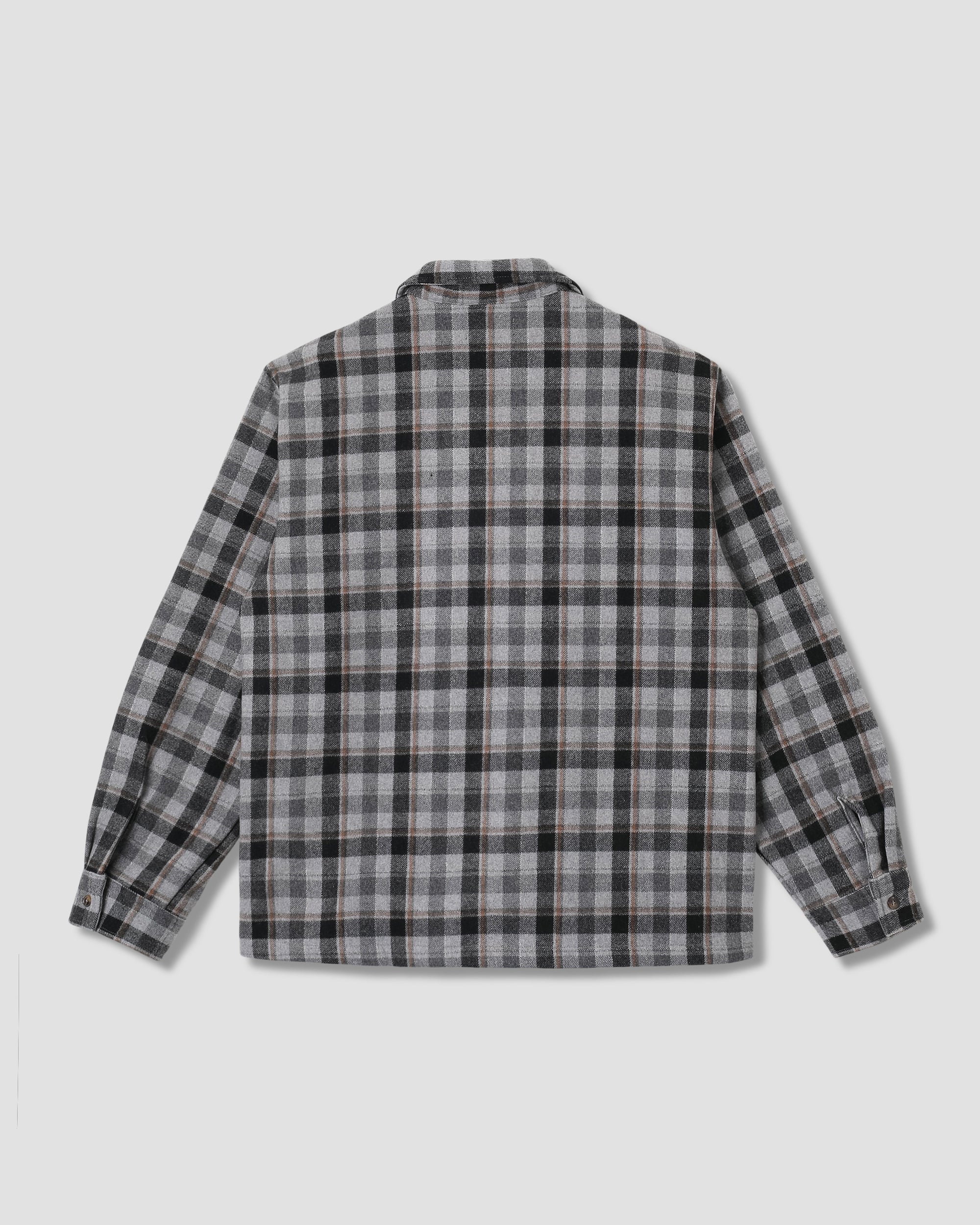 ZIP SHIRT - CHARCOAL PLAID