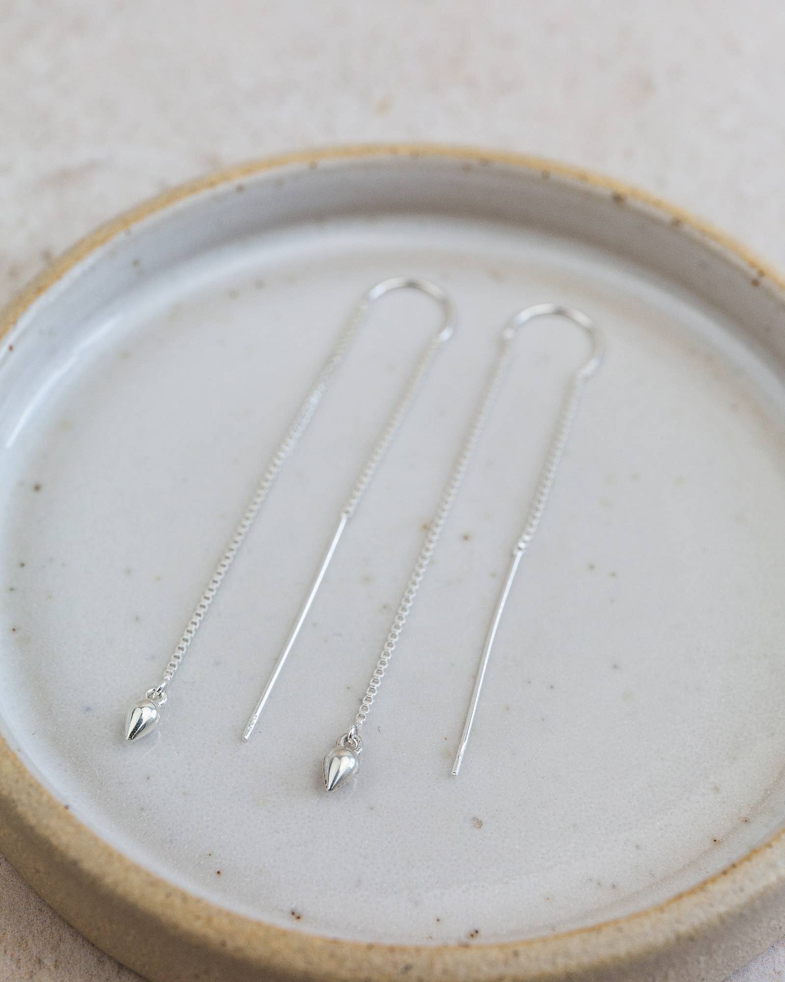 Sterling Silver Threader Earrings With Charms: Arrow