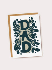 Dad Blue & Beige Floral Father's Day Card