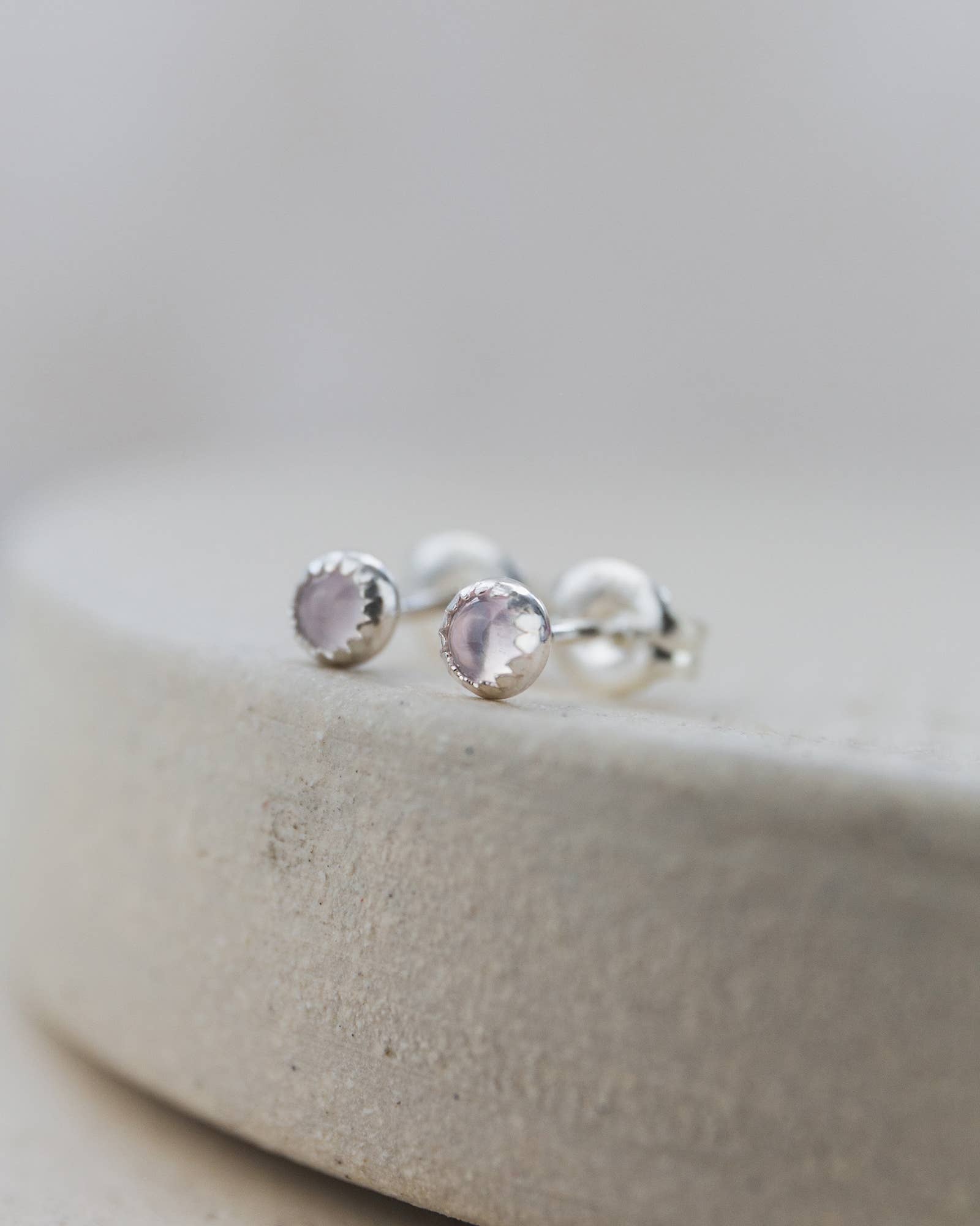Sterling Silver Gemstone Mini Studs: Opal