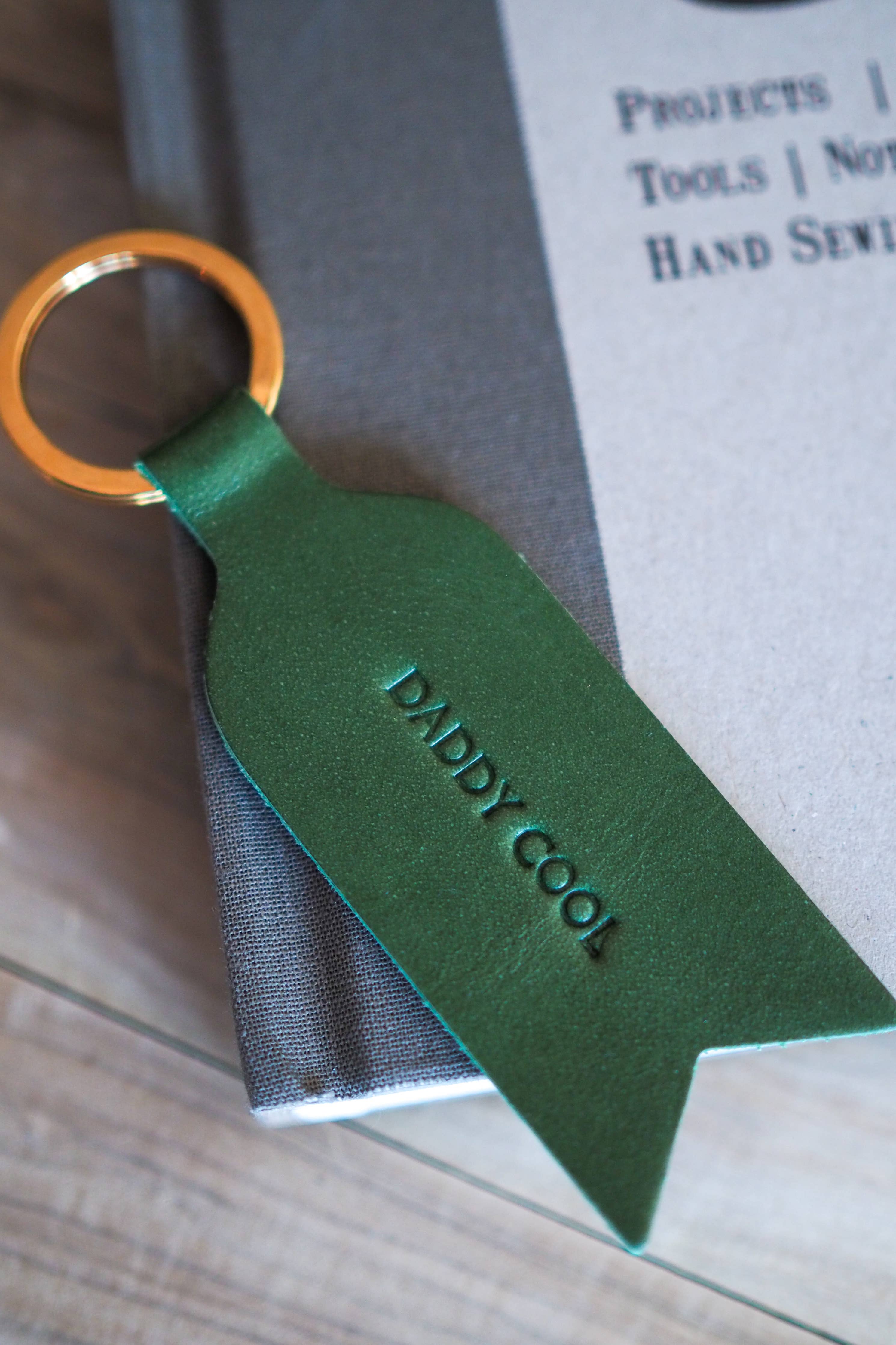 DADDY COOL leather keyring : Beige