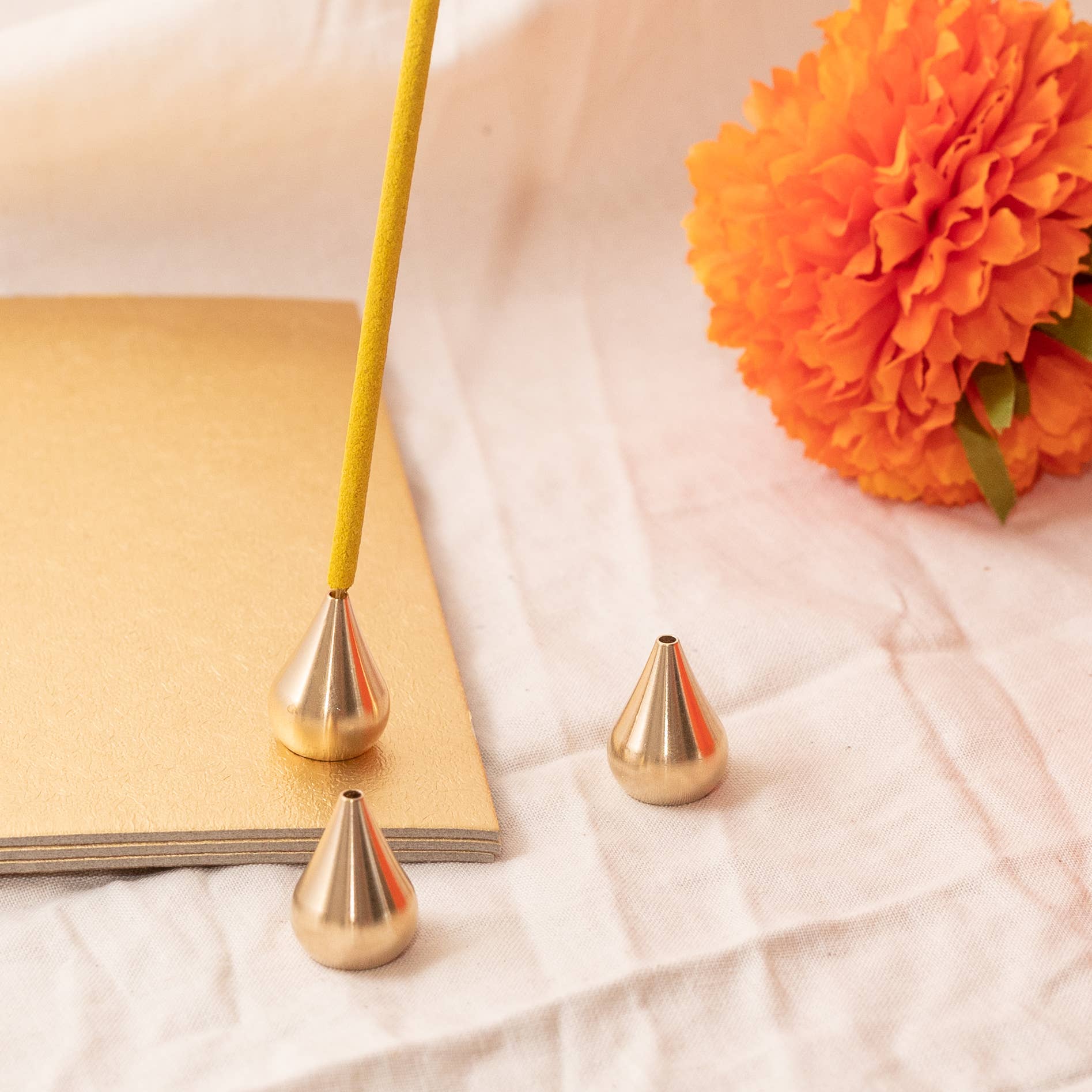 Brass Teardrop Incense Holder