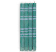 2 Striped Beryl Green & Moonstone Eco Dinner Candles, EACH