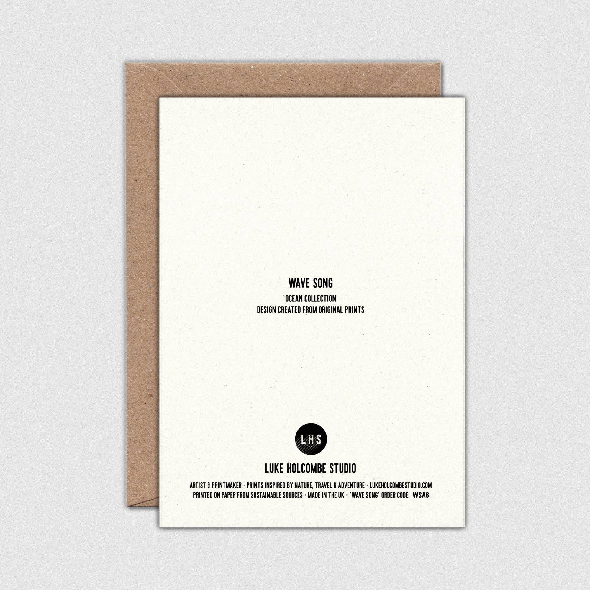 Wave Song Individual Card (A6) Ocean Sea Seascape Coastal