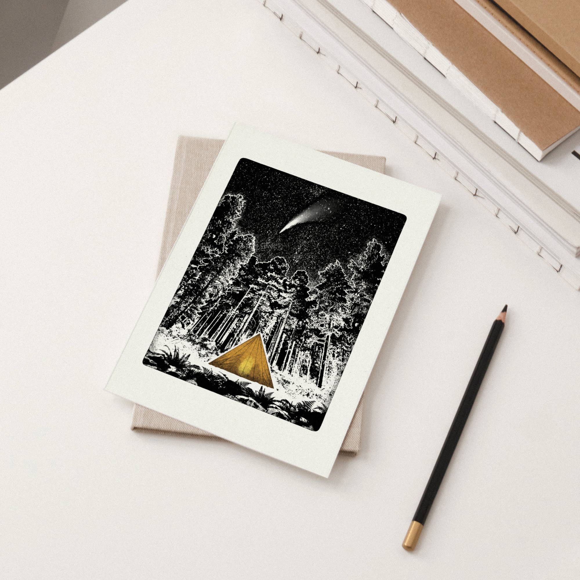 Starry Night Individual Card (A6) Shooting Star Camping